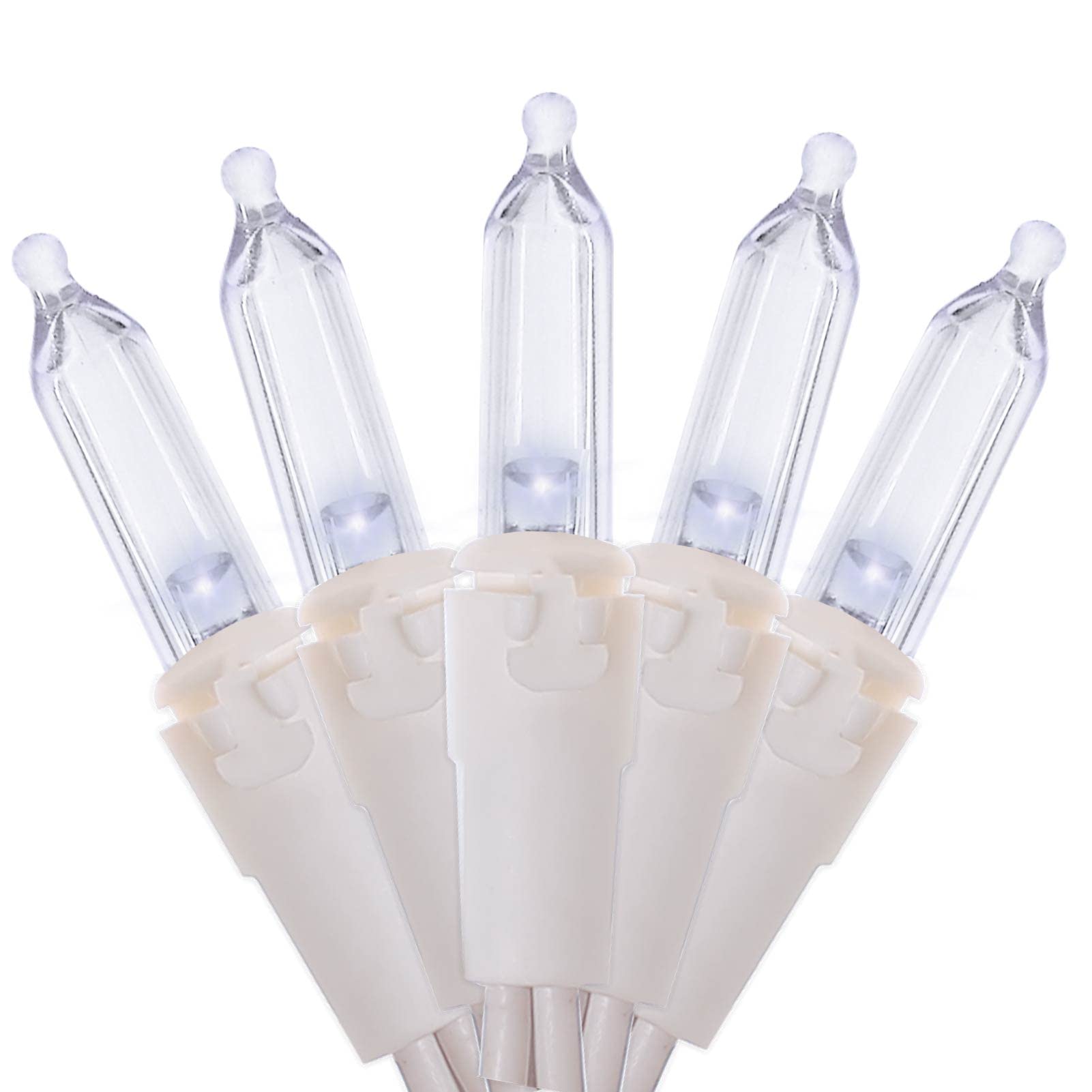 Multi-Sparking Cool White Christmas Lights (11 Feet, 35 Count) - Led Christmas Tree Lights White Wire, Mini String Lights For Indoor And Outdoor Christmas Decorations