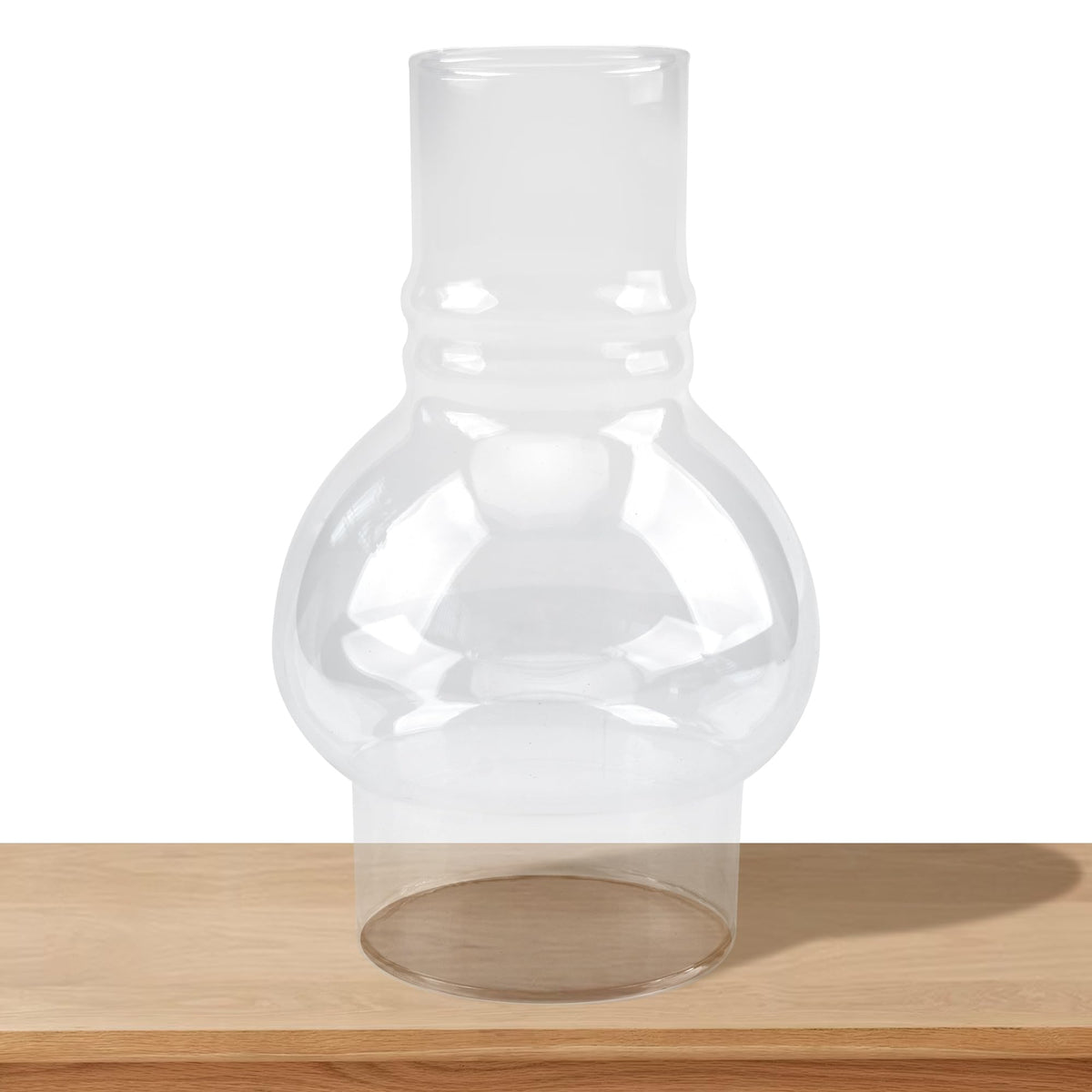 RAHATA Small Oil Lamp Chimney, 6.3 Inch Chimney Transparent Glass Shade for Clear Hurricane Kerosene Lamp Replacement (Small Fat