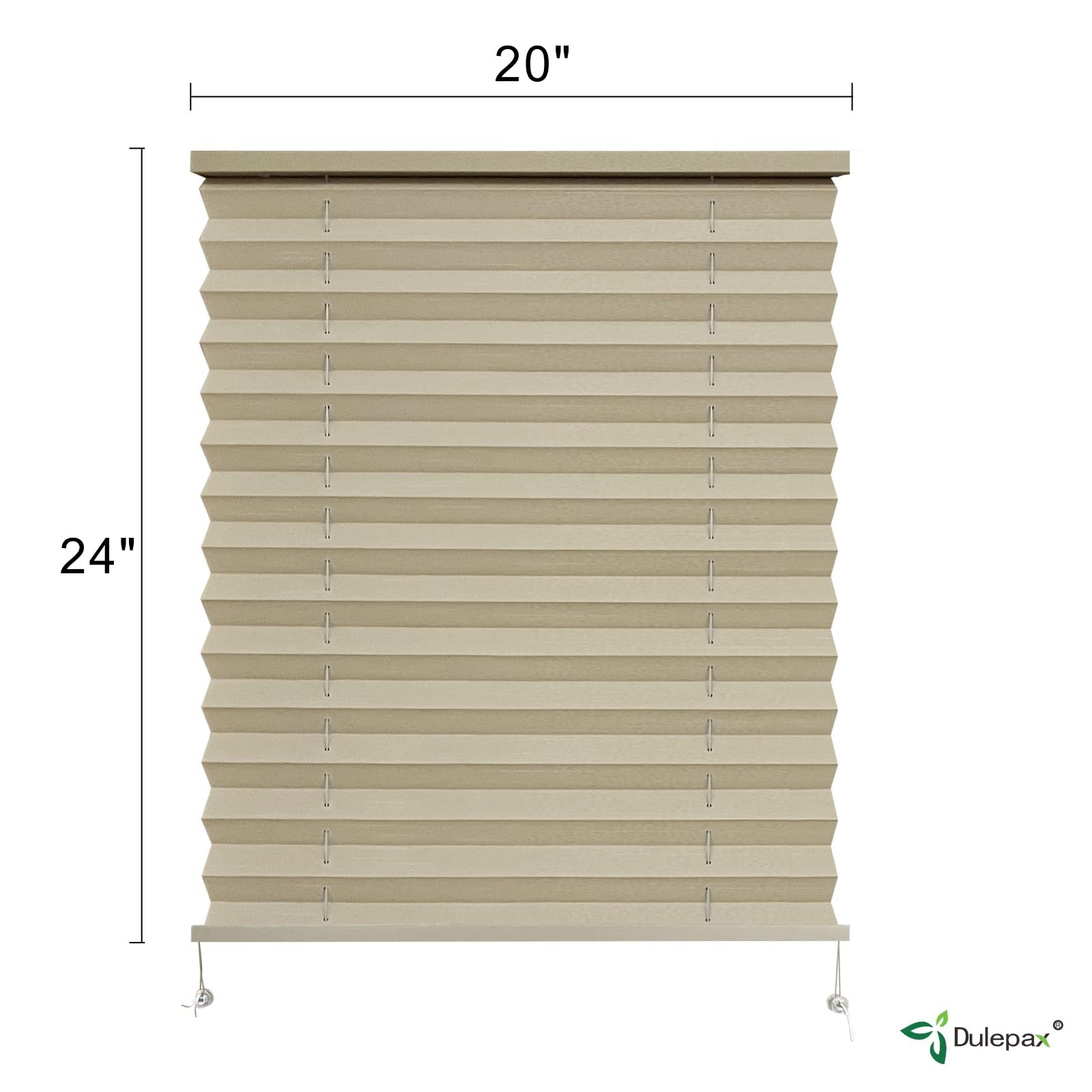 Dulepax RV Pleated Shades 20"W x 24"H Cappuccino - Synthetic/Natural Fiber Blinds for Campers, Travel Trailers, Motorhomes