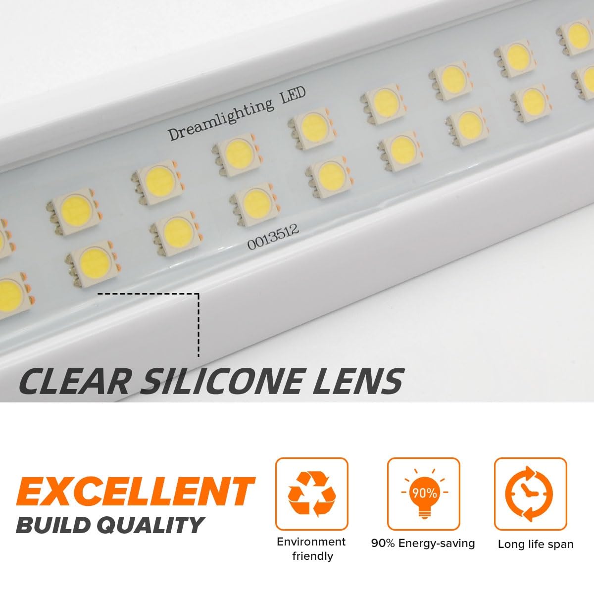 Dream Lighting RV Exterior LED Light Fixture 12V, 800 Lumens, 21.6 Inch, White Housing, Model 613515C