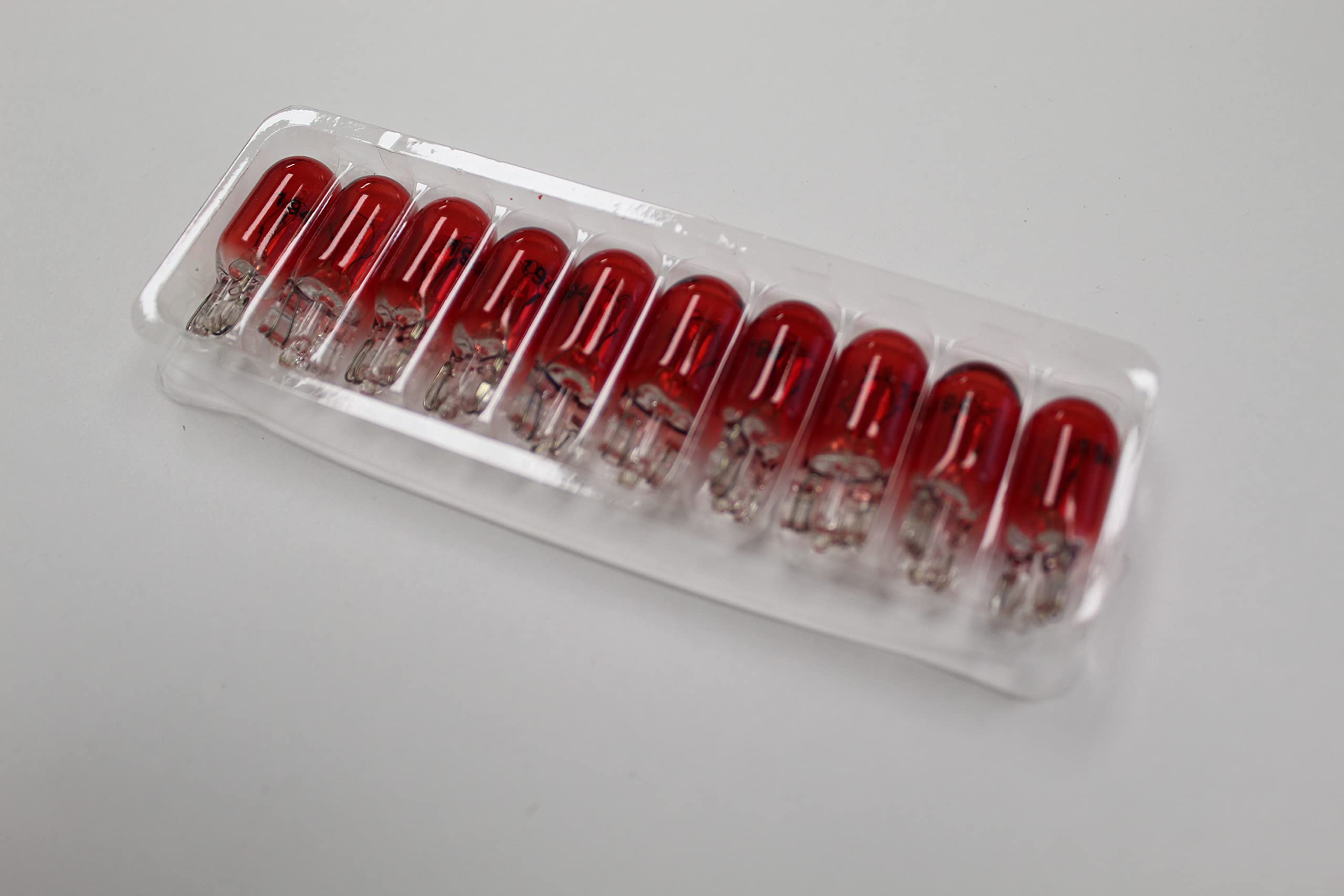 Cec Industries 194R Red Color 14V, 3.78W, 0.27A, T3.25 Miniature Light Bulbs (Box Of 10)