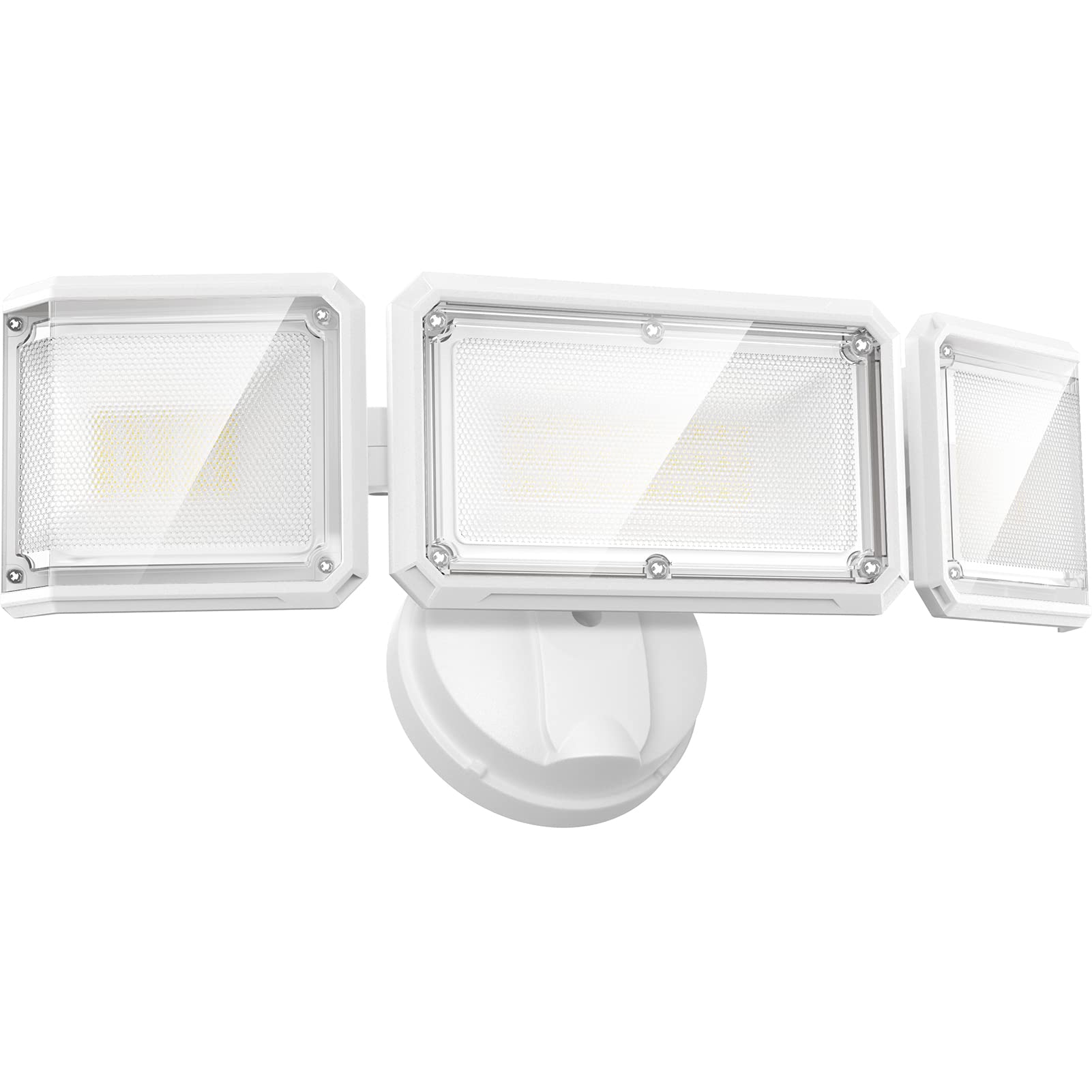 LEPOWER 42W LED Flood Light - 4200LM, 3 Heads, IP65 Waterproof, White, Model YY03D-WH
