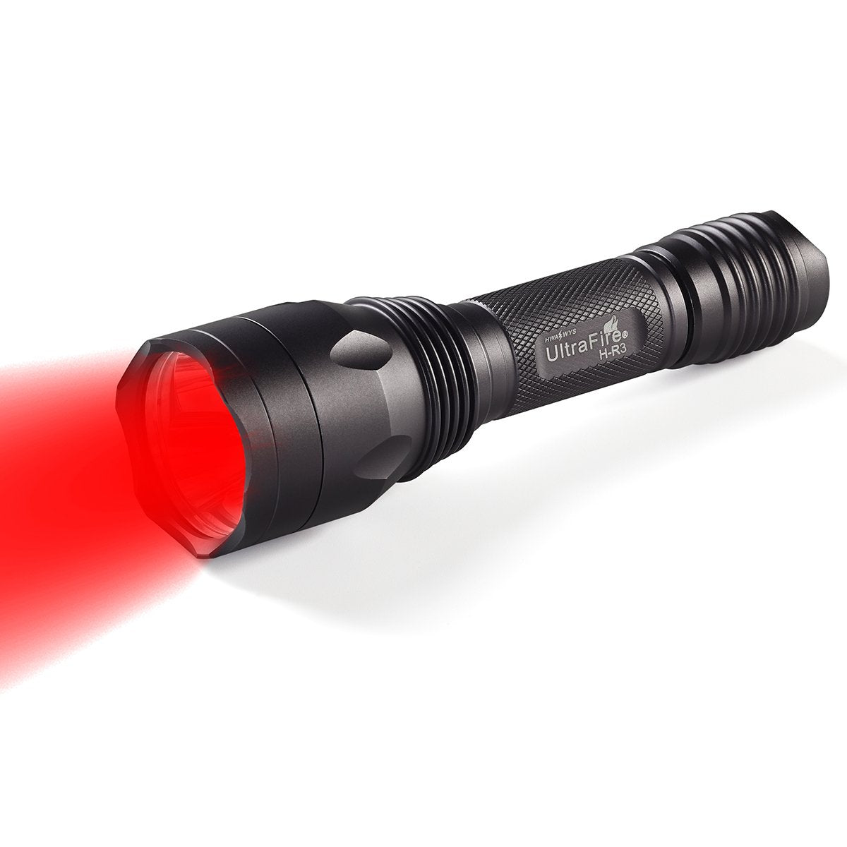 ULTRAFIRE Red Light Flashlight 630nm Powerful 3 LED Red Flashlight, Single Mode 256 Yard Red Hunting Light for Night Hunting Fis