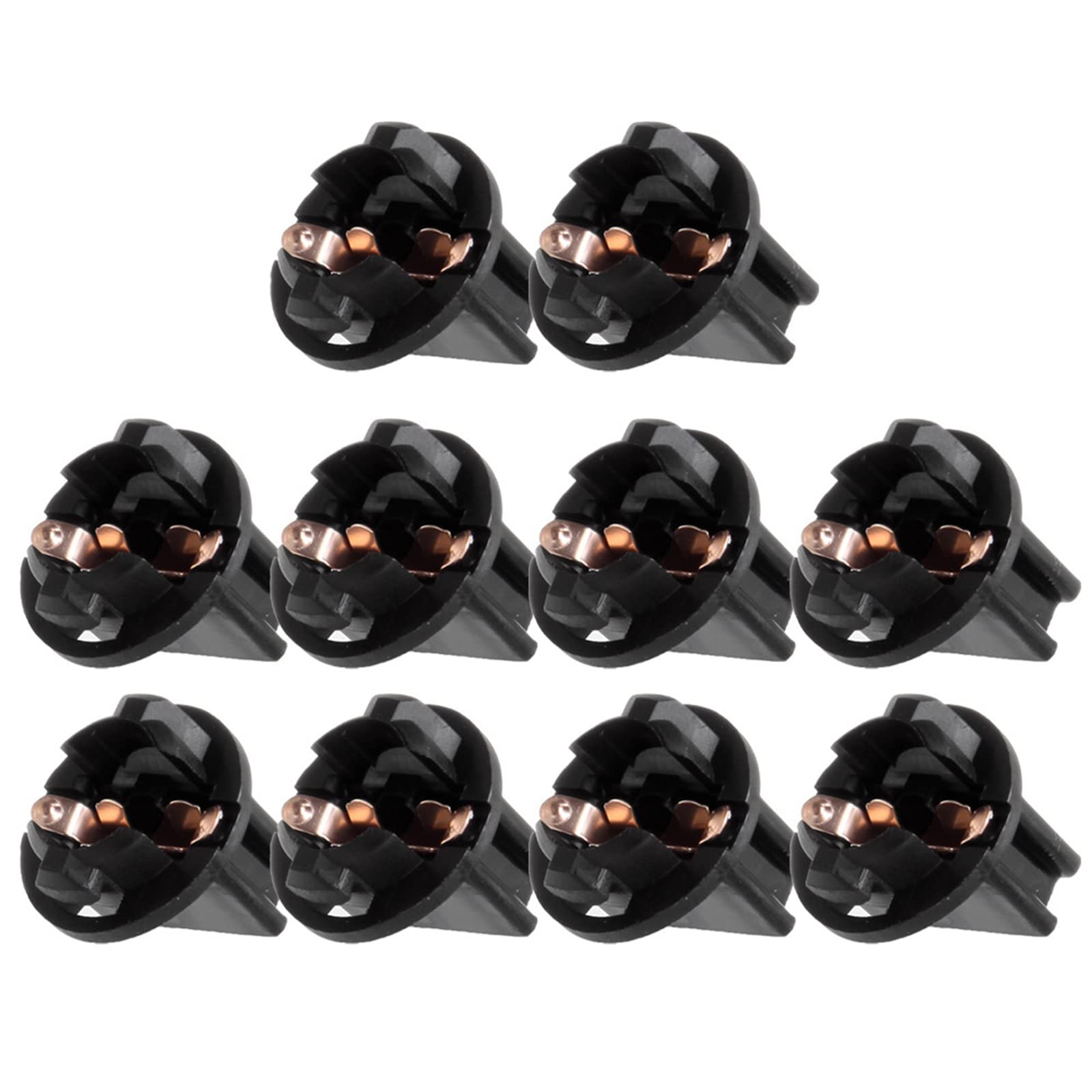 cciyu T10 168 Twist Lock Wedge Dash Light Bulb Base Sockets - 10 Pack, Black, Model 991055-5210-1616311856