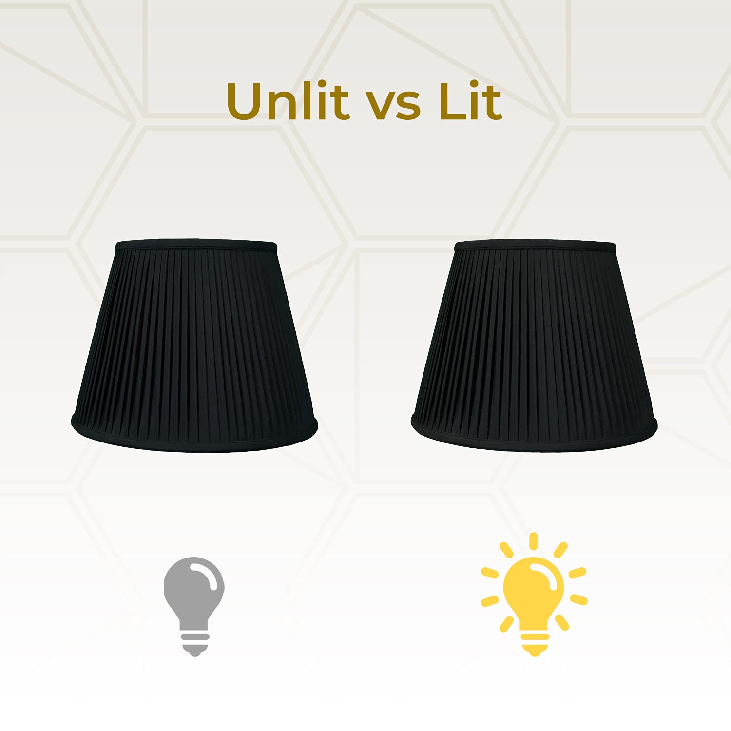 Royal Designs, Inc Deep Empire Side Pleated Basic Lamp Shade, Black With Gold, 10 X 16 X 12.5 (Bs-729-16Blkgl)