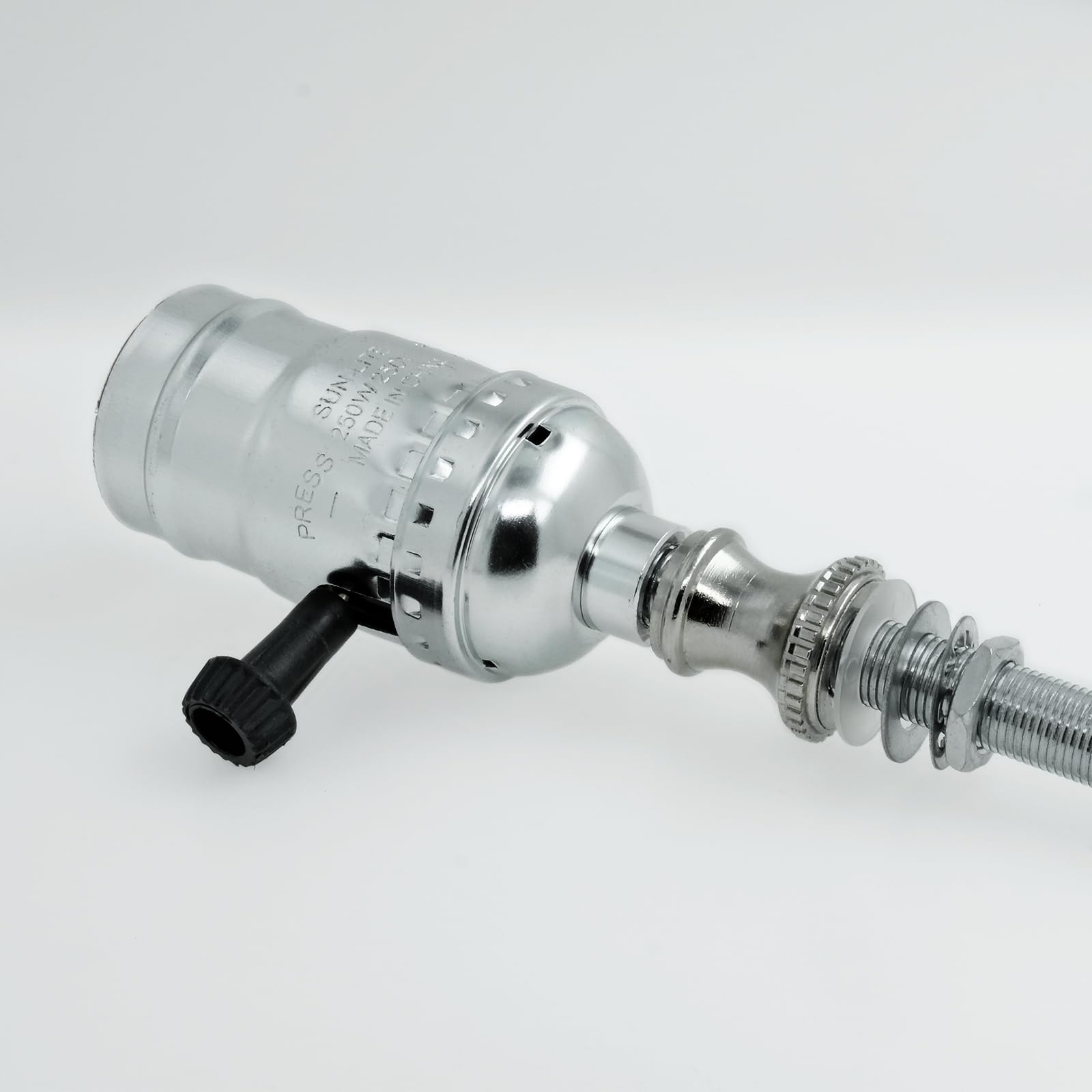 GooChan Lamp Repair Hardware Assortment Kit, Metal, Silver Color, Includes Nipples, Couplers, Switch Knobs, Washers & Nuts