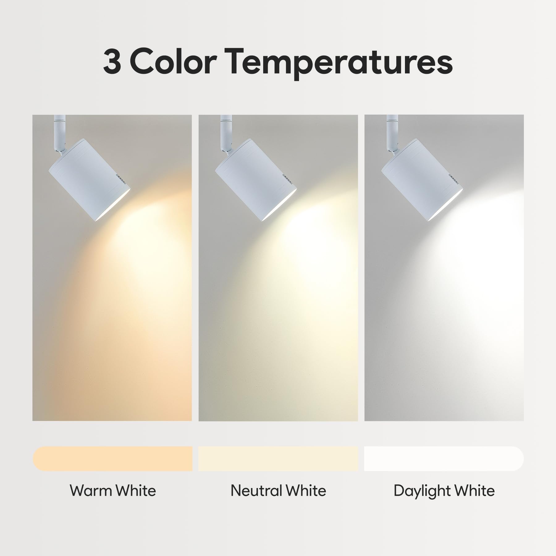Vonluce 4 Light Track Light Fixture  Led Track Lighting Kit With Rotatable Track Heads  3-Color Gu10 Bulbs Included  Modern Ceiling Spotlight For Kitchen Office Closet Studio Bedroom  White