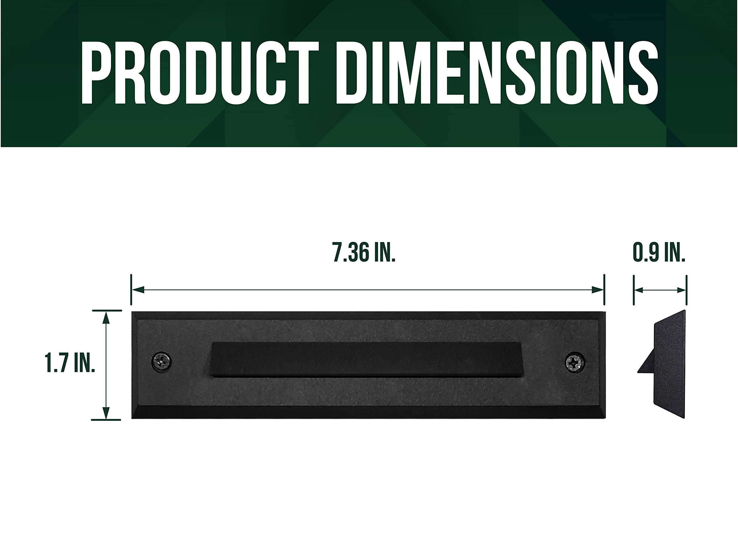 Gkoled 12 Pack Low Voltage Led Step Lights, 2W Waterproof Stair Riser Lighting, Black Aluminum