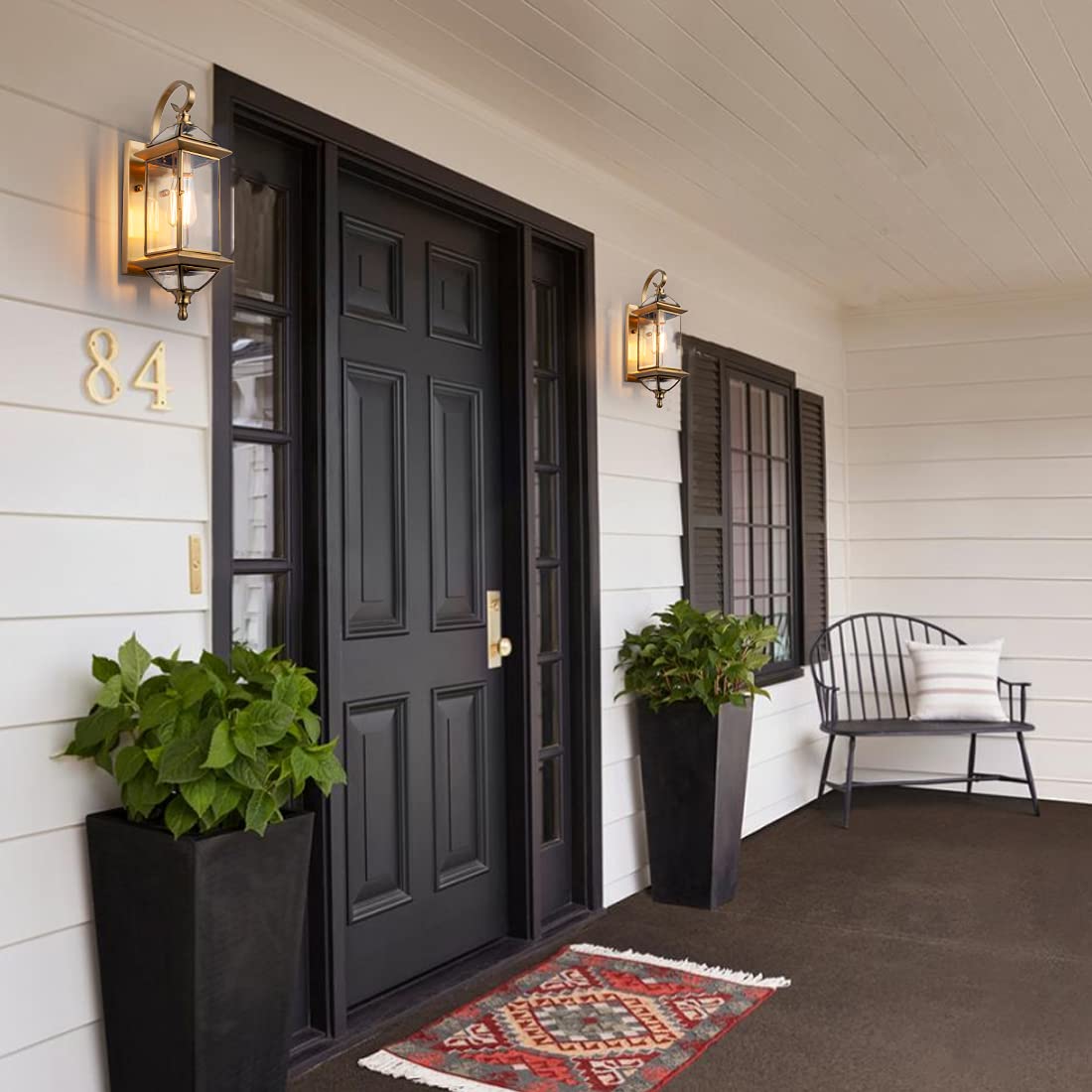 Gazelighting Copper Outdoor Lights Wall Mount 18.5&quot; H Porch Light Oil Rubbed Brass Exterior Light Fixture With Clear Glass,Outside Lighting For Patio, Garage, Frontdoor 1 Pack,Bulb Not Included