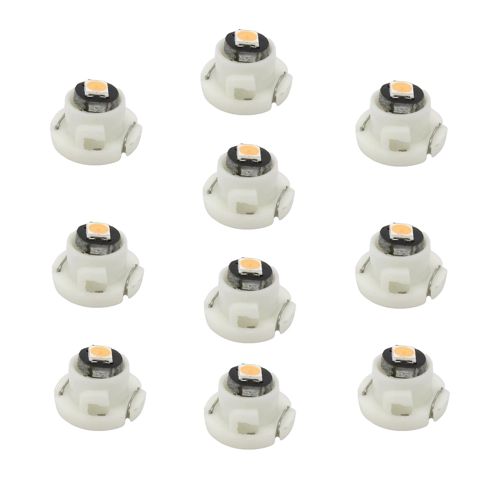 Wljh 10X Yellow T3 Neo Wedge Led 3030 Smd Chip 8Mm Base Car Instrument Cluster Light Dashboard Gauge Bulb Hvac Ac Heater Climate