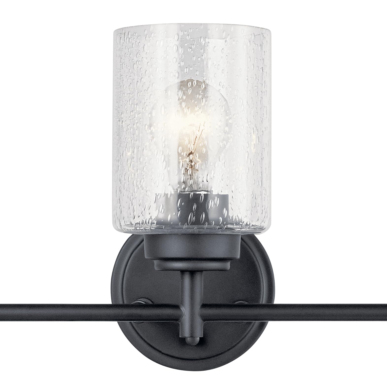 Kichler Winslow 21.5'' 3 Light Vanity Light With Clear Seeded Glass In Black