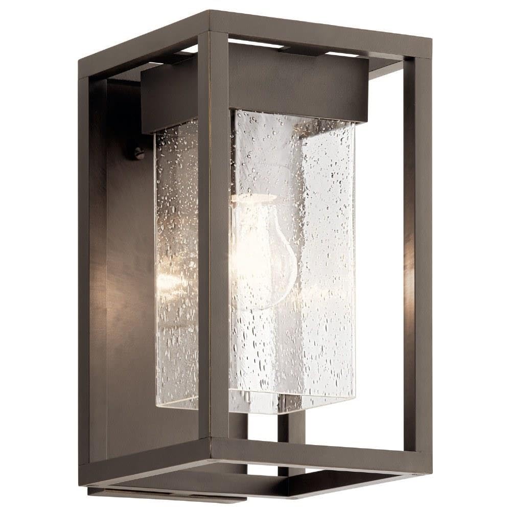 Kichler Lighting Mercer 12 inch 1 Light Outdoor Wall Light with Clear Seeded Glass in Olde Bronze