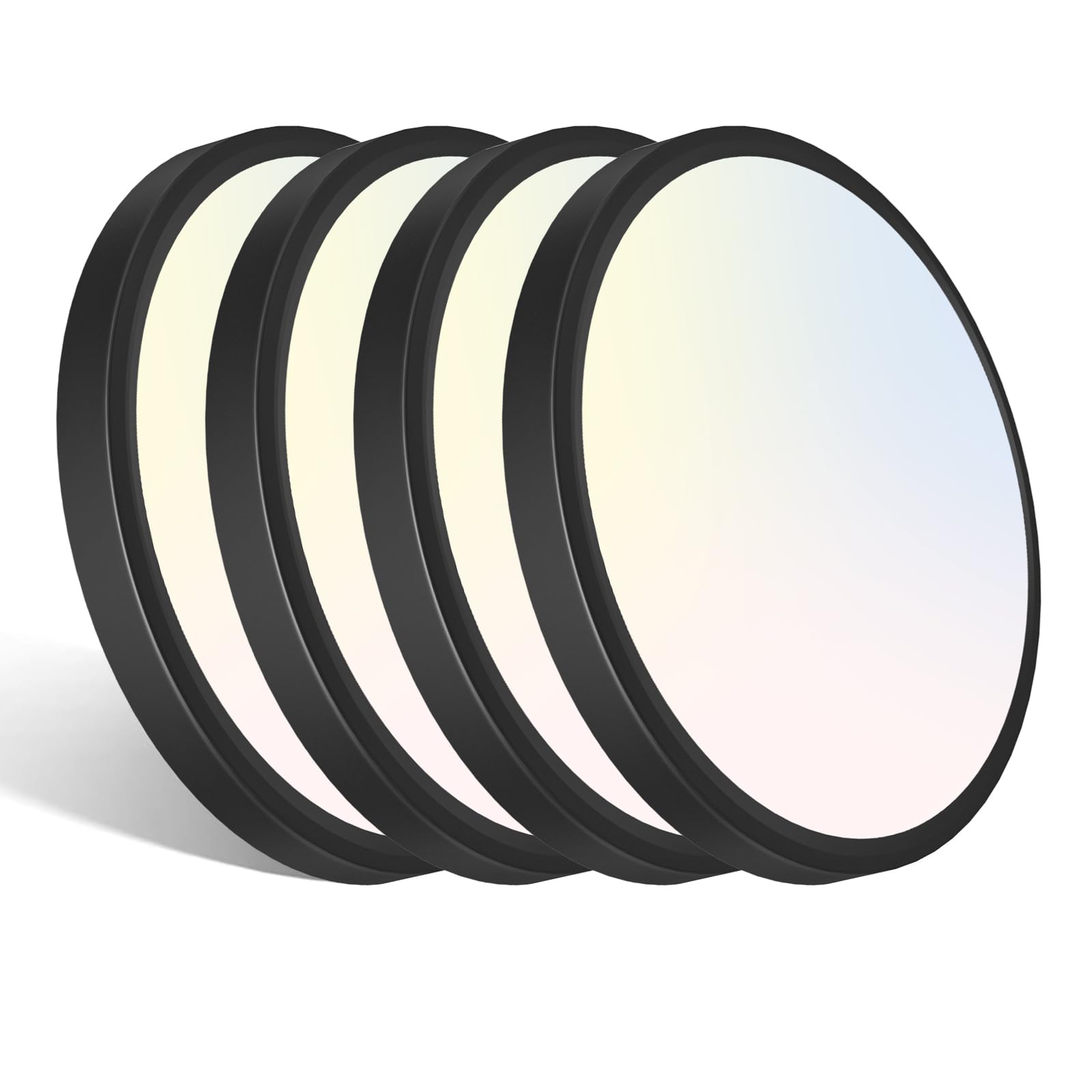 libtit 12 inch LED Ceiling Light Fixture, 28W 3200lm, Adjustable 3000K/4000K/6500K, Black, 4 Pack, Model CLS29