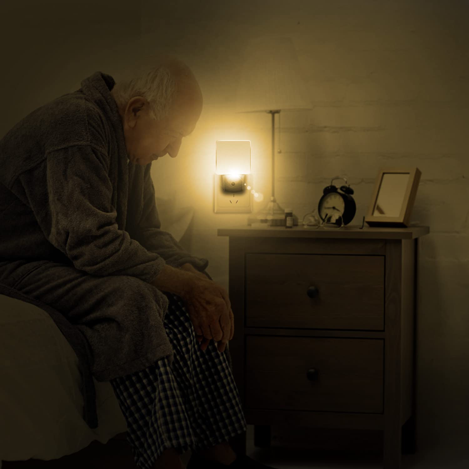 Gpct Led Wall Night Light - Auto On/Off, Dusk To Dawn, Soft Warm White For Hallway, Bedroom, Nursery