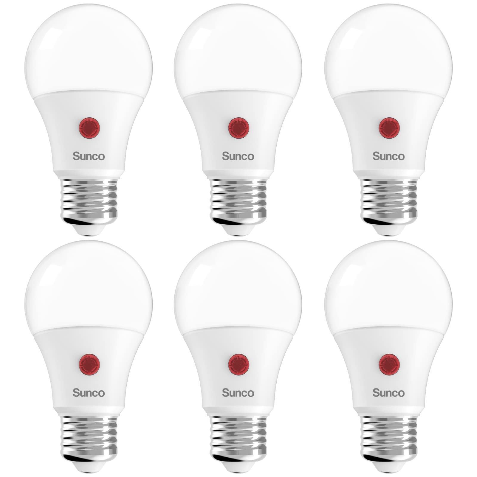 Sunco Lighting Dusk to Dawn Light Bulbs Outdoor Light Sensing Bulb Photocell, A19 LED 60W Equivalent 9W, 800 LM, E26 Medium Base, 2700K Soft White, Automatic On/Off Sensor, UL Energy Star 6 Pack