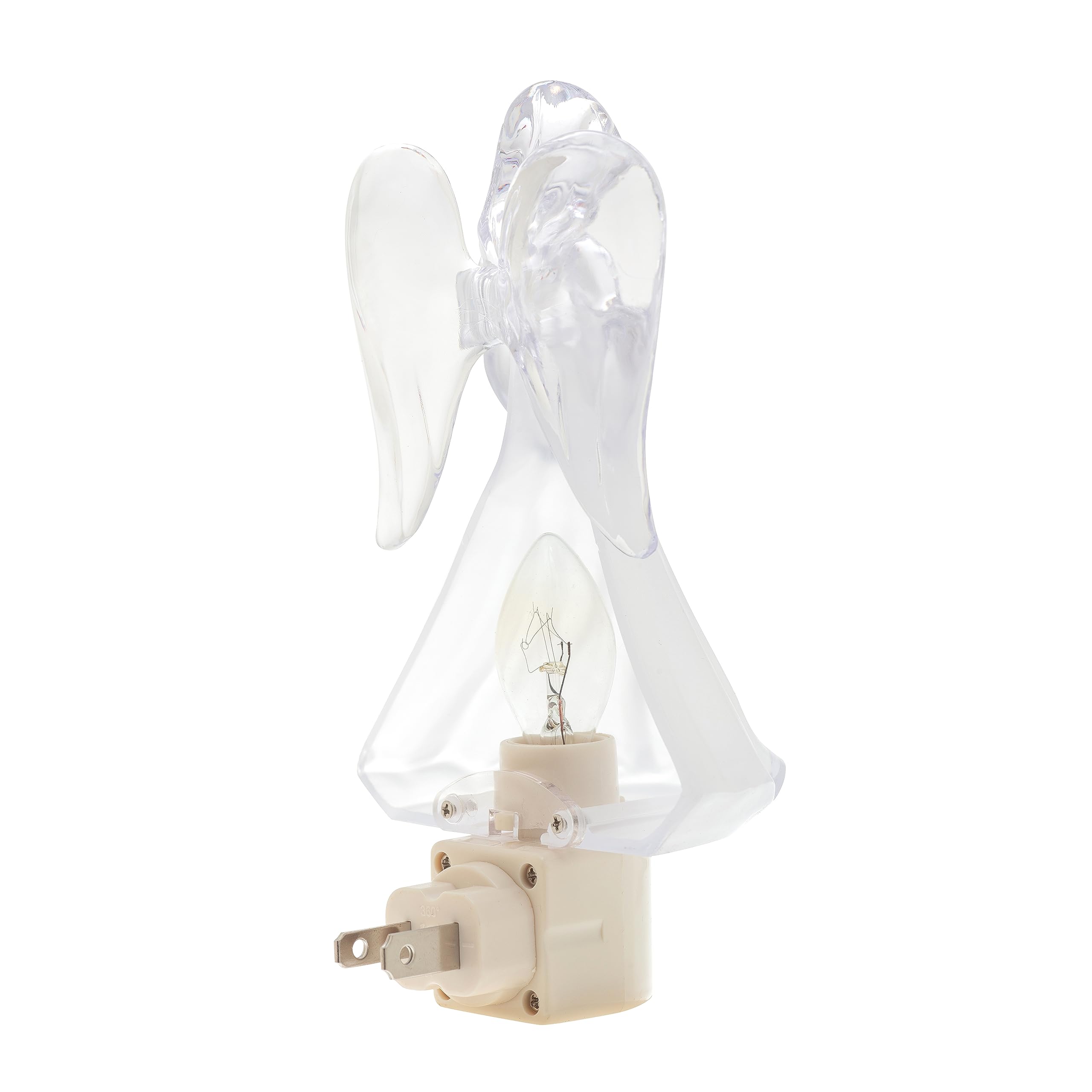 Creative Hobbies Heavenly Glow Angel Night Light, 5W C7 Bulb, White, Model NL, Includes On/Off Switch and Rotational Socket