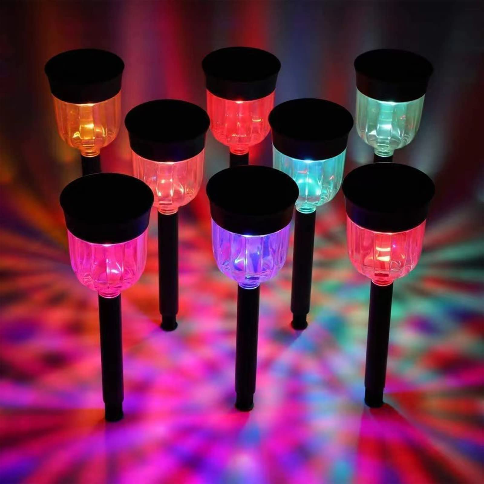 YoungPower Solar Pathway Lights, LED Solar Light Outdoor Color Changing Solar Garden Lights Waterproof Auto On/Off Multi Color S