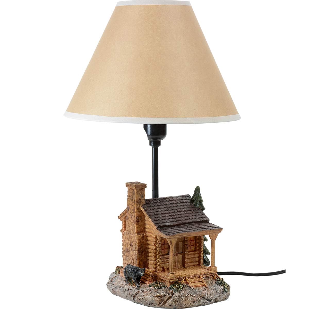 BLACK FOREST DECOR Cozy Cabin Accent Lamp - Vintage Rustic Design, 16.25" x 10", Black for Living Room, Nightstand, Desk