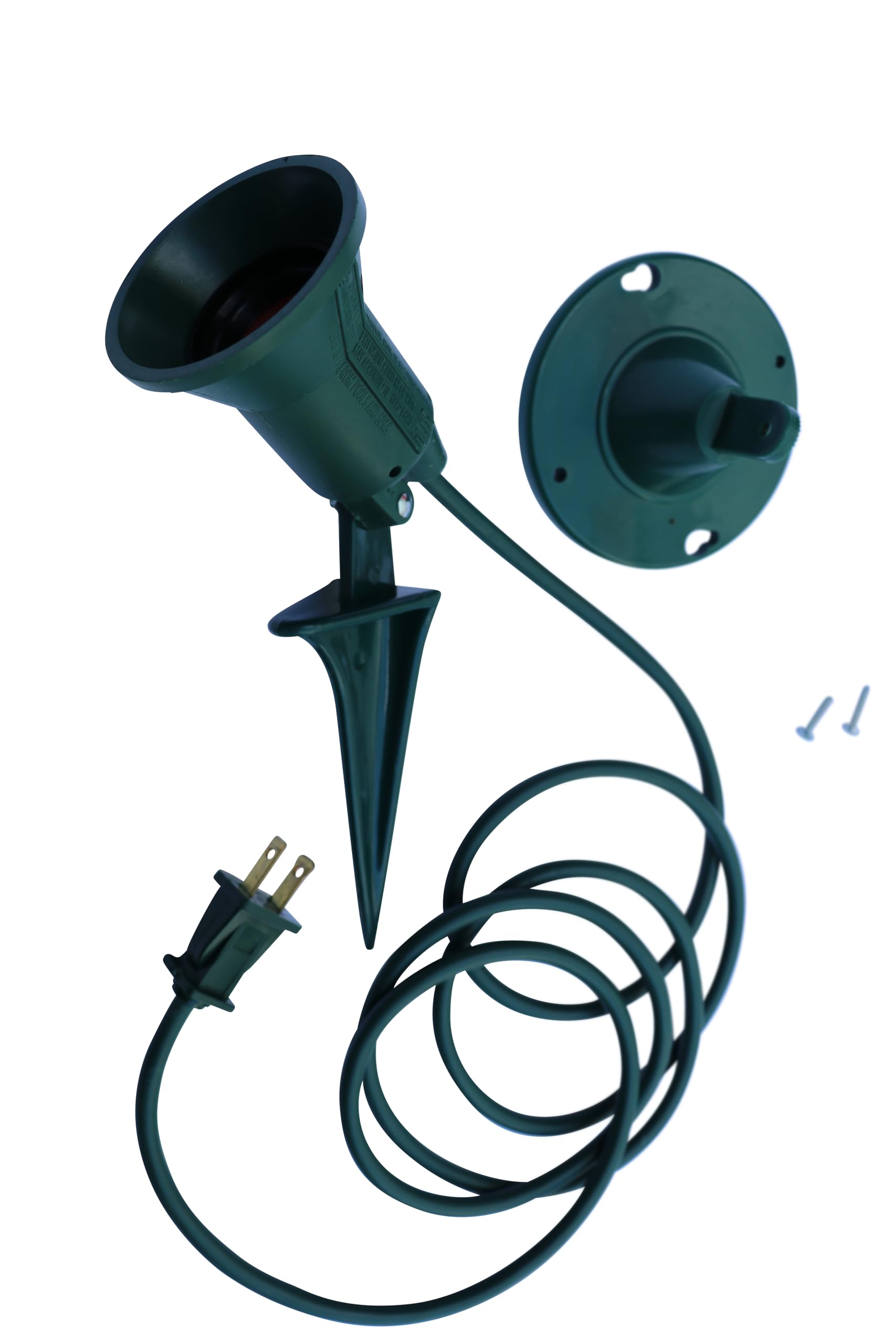 Dobar 6 Ft Outdoor Christmas Spotlight - Green Lawn Flood Light With Stake & Wall Mount, Ul Listed