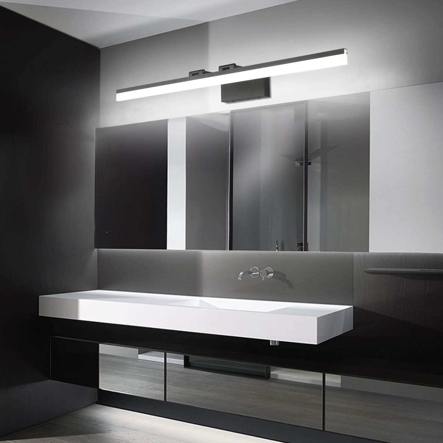SOLFART Modern LED Vanity Light Fixture 40 Inch Adjustable Black Acrylic 8778-ND