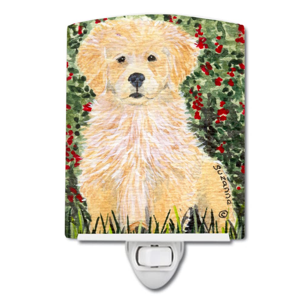 Caroline'S Treasures Ss8857Cnl Golden Retriever Ceramic Night Light Compact, Ul-Certified, Ideal For Bedroom, Bathroom, Nursery, Hallway, Kitchen, 6X4X3, Multicolor