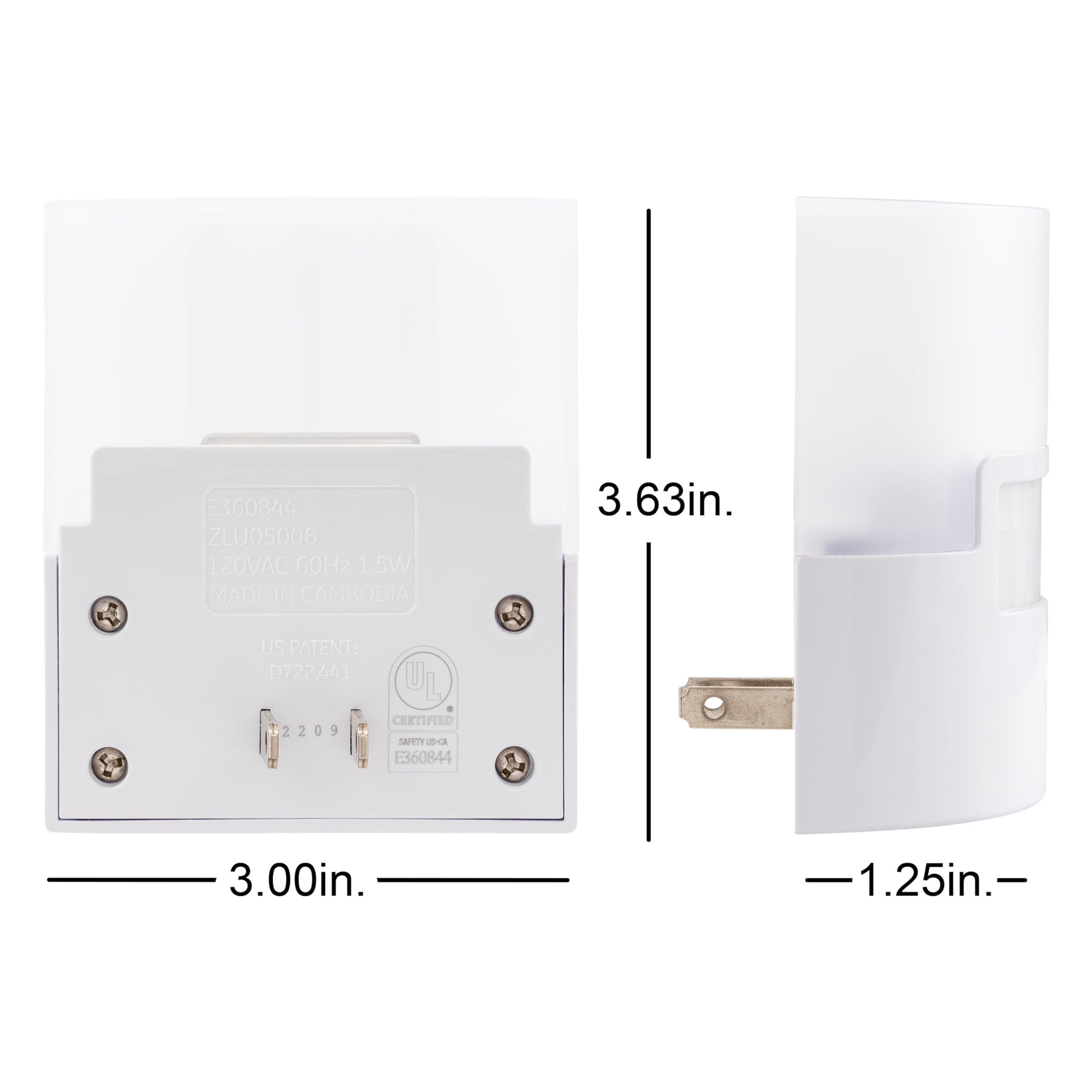 GE Home Electrical LED Motion Sensor Night Light, 40 Lumens, Warm White, 2 Pack, UL-Certified, Energy Efficient, Plastic