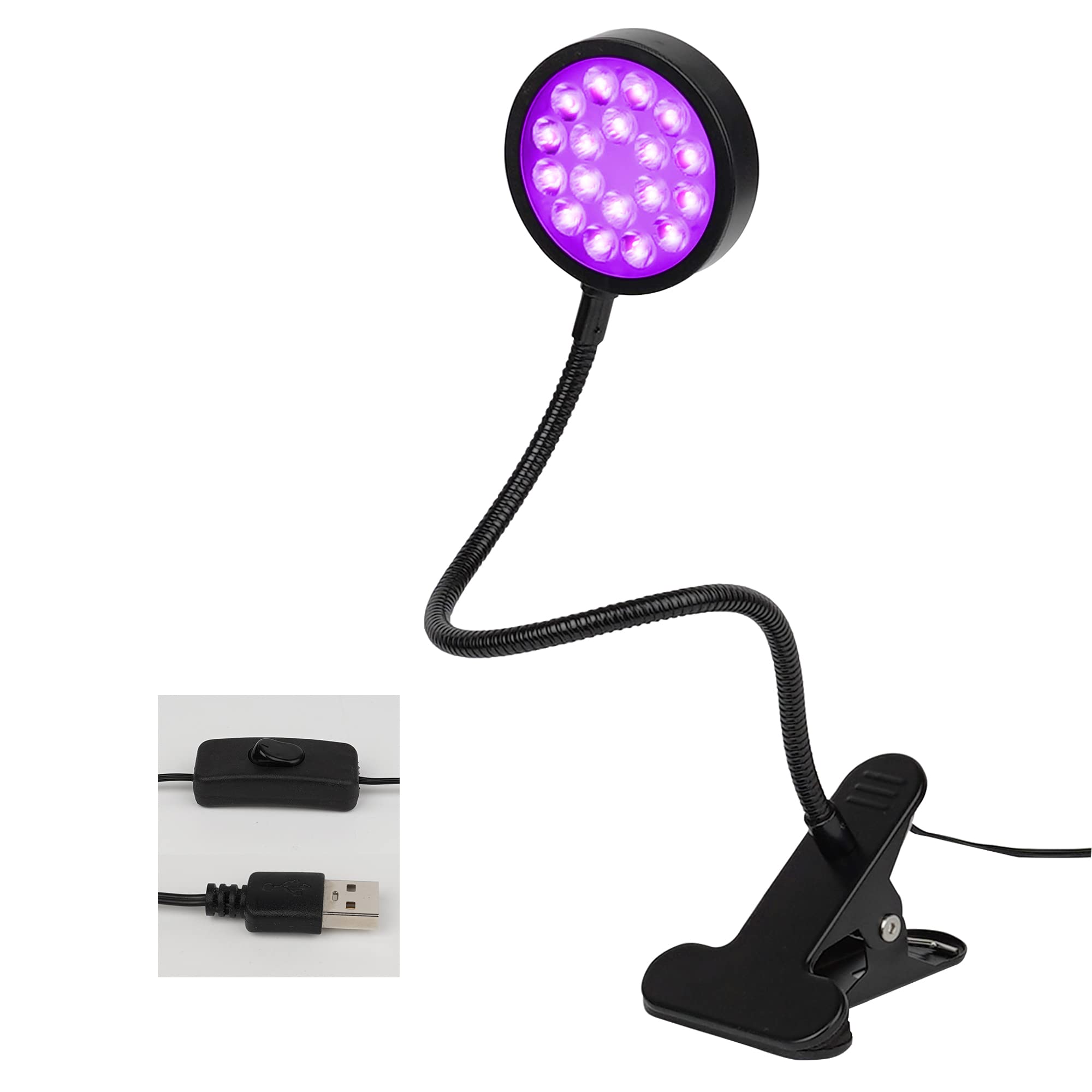 U4Glory 5W Uv Light Gooseneck Lamp, 395Nm Black Light For Resin & Gel Nail Curing