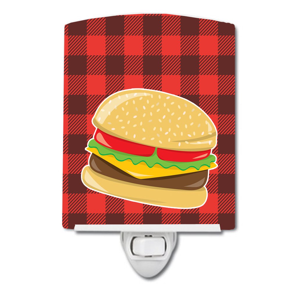 Carolines Treasures BB8629CNL Backyard BBQ Hamburger Ceramic Night Light Compact, ULCertified, Ideal for Bedroom, Bathroom, Nu