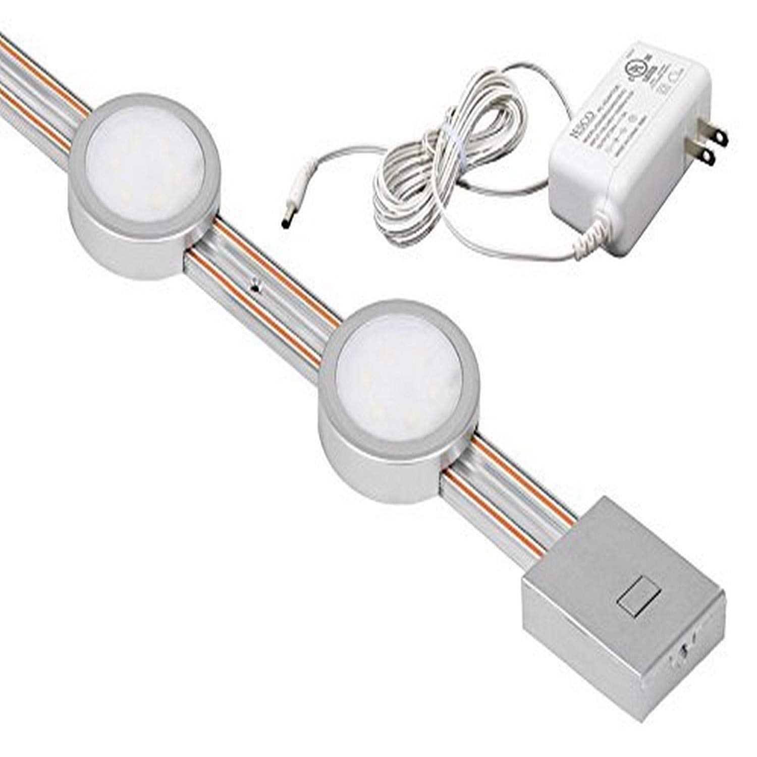 Jesco Lighting KIT-RZ-T12-RD2-30-SV Radianz 2-Light Dimmable Round LED Track Lighting Kit, Silver, 12&quot;