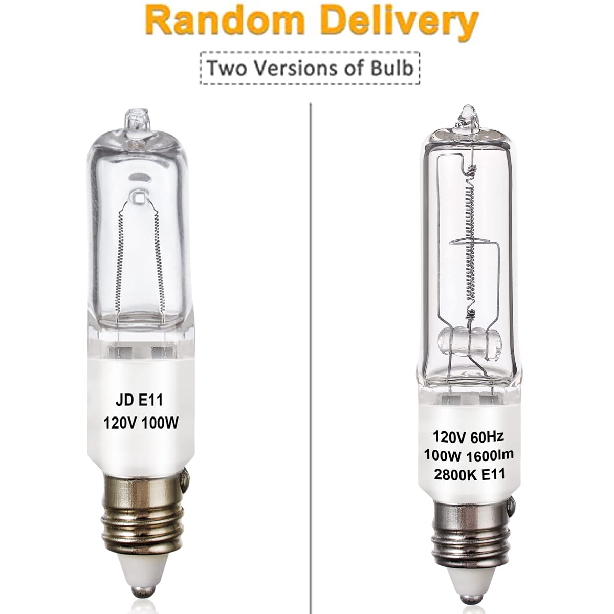 XBOCMY Halogen Light Bulbs 120V 100W 1600lm Warm White 4 Pack JDE11 Mini Candelabra Base