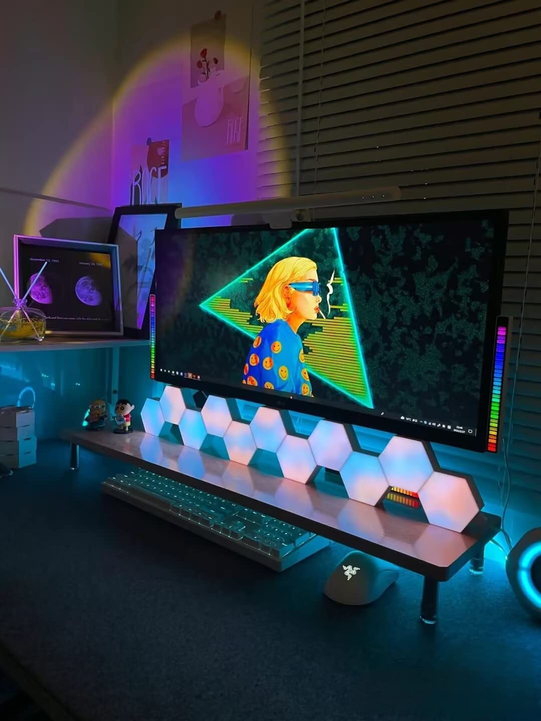 Vcwtty Hexagon Lights, Smart Led Wall Lights With Remote, 13 Colors Touch-Sensitive Diy Modular Assembled Rgb Wall Panels, Hex L