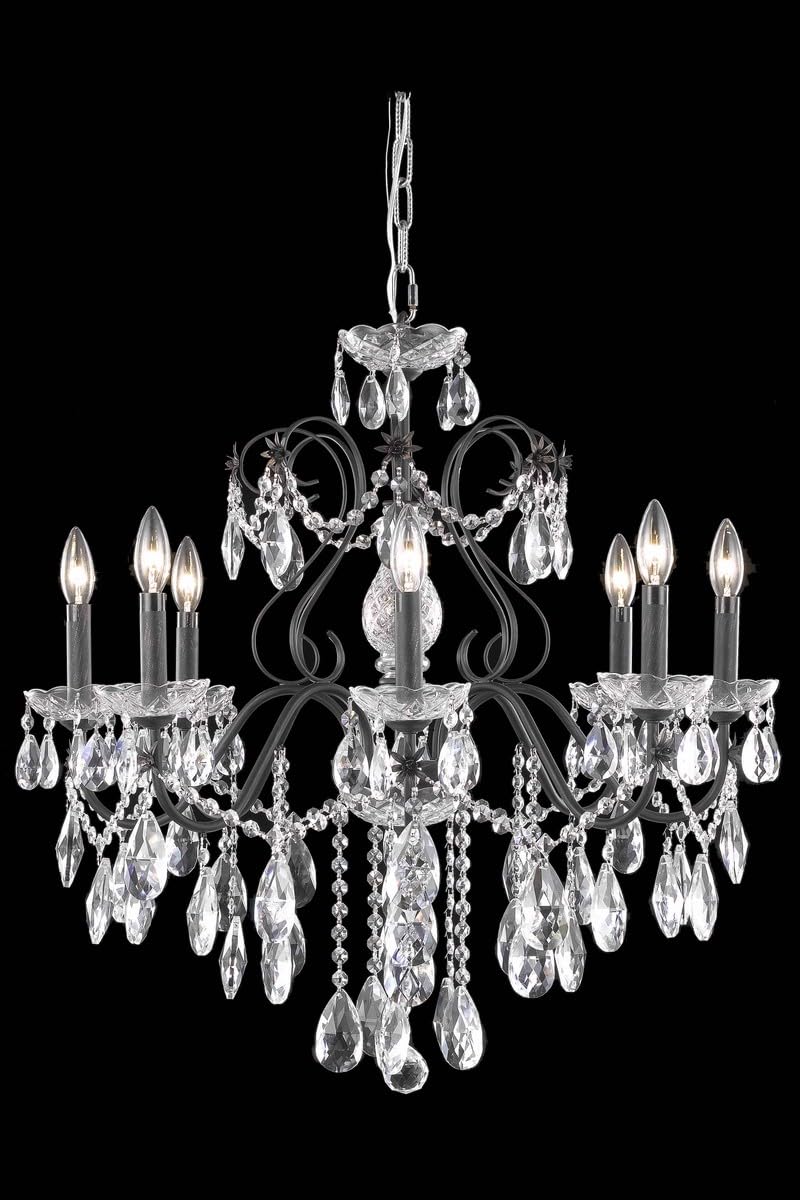 Elegant Lighting 2016D26DB-Rc 24 D x 21 in St Francis collection Hanging Fixture - Royal cut- Dark Bronze