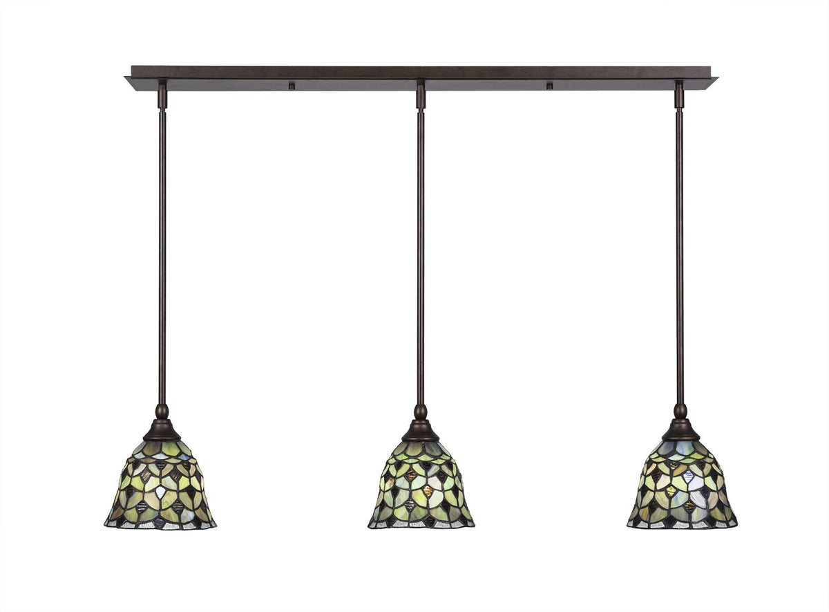 Toltec Lighting 3 Light Linear Pendalier In Bronze (36-Brz-9965)