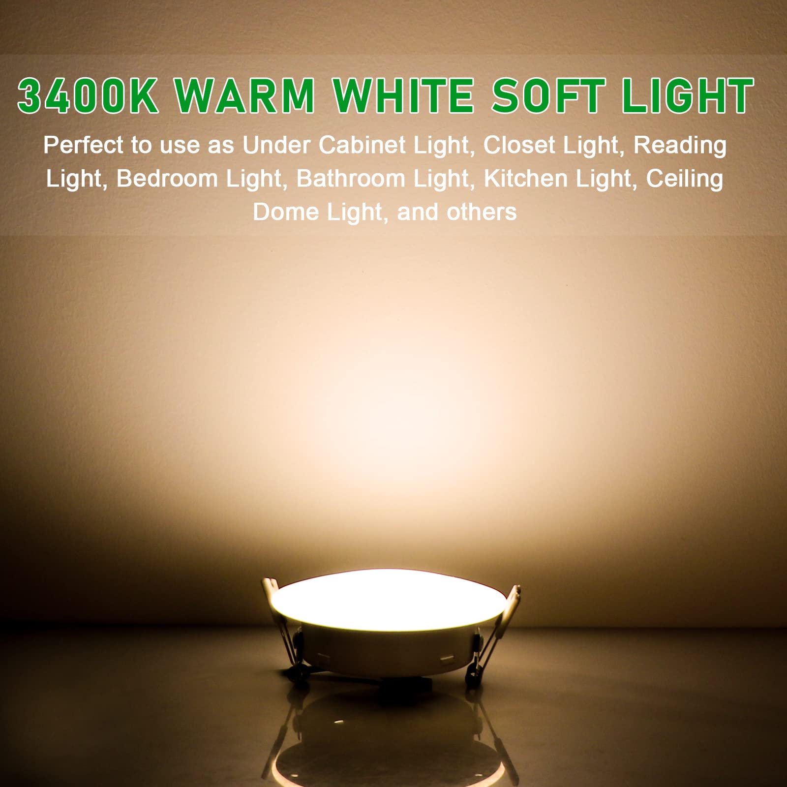 KICORED LED RV Recessed Ceiling Light, Warm White, 4.5 Inch, Model 9602-04, Pack of 6, Glass, Interior Lighting for RV/Boat/