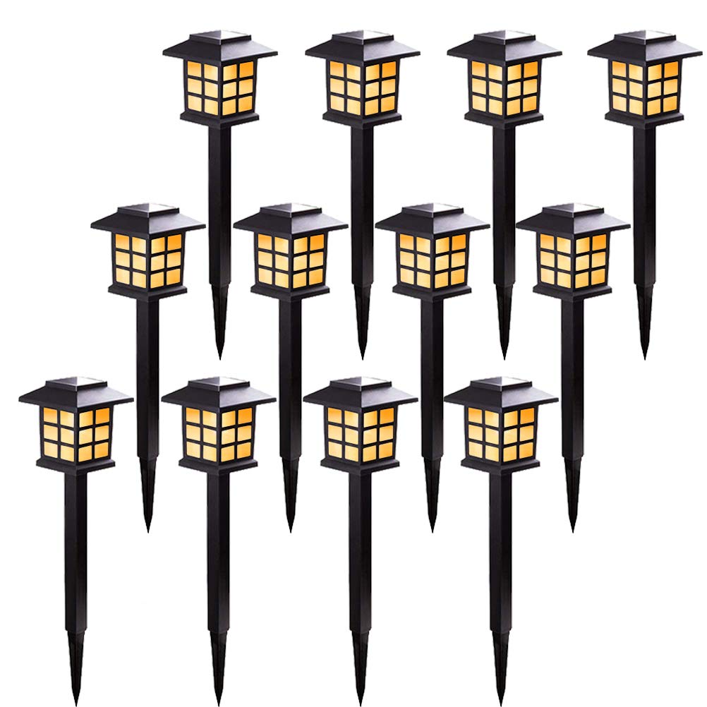 KANYEE Solar Garden Lights Outdoor Retro Lantern Pathway Landscape Lighting Patio Yard Waterproof Warm White Lighting Walkway Dr