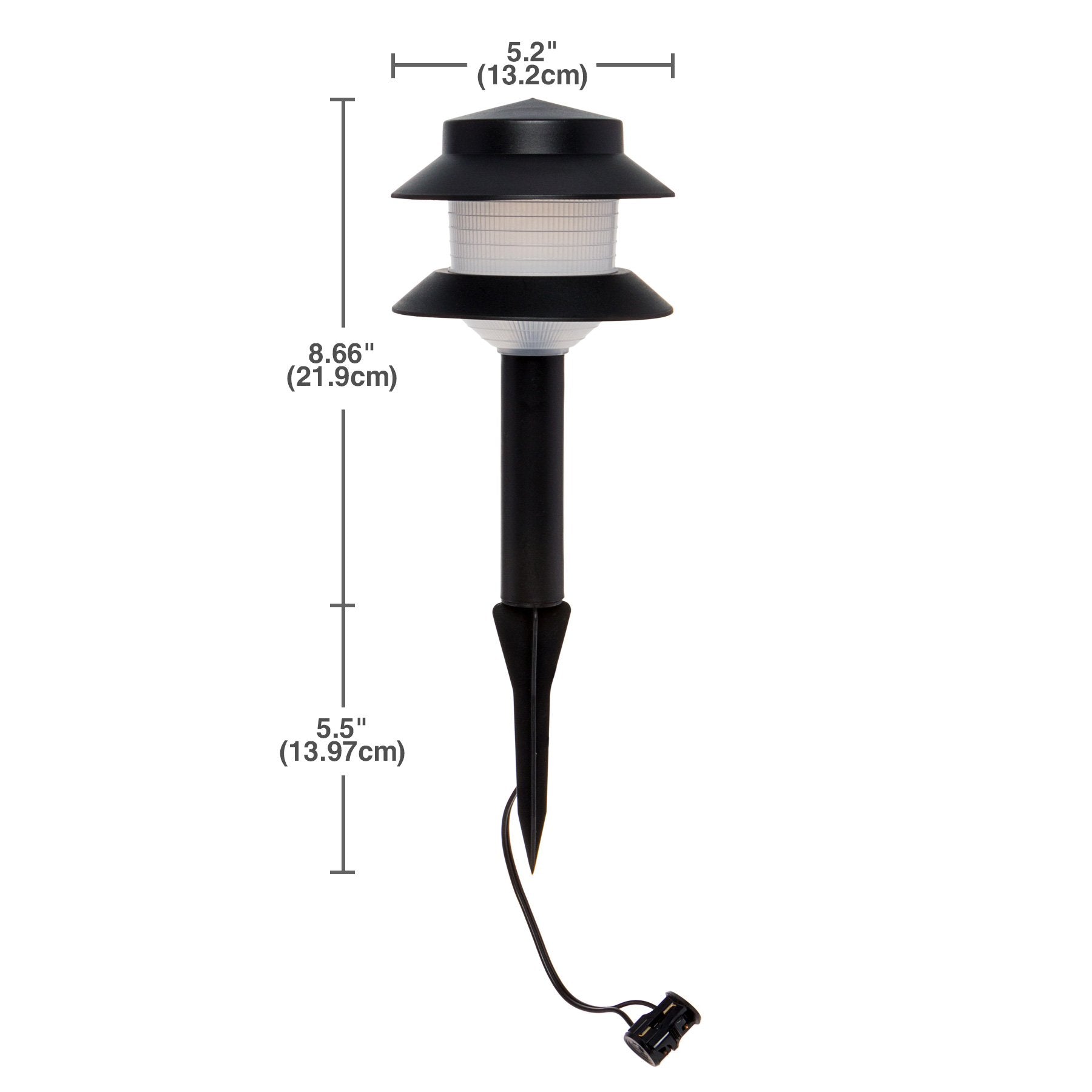 GreenLighting 2-Tier Low Voltage Path Light - 35 Lumen, 12 Pack, Modern Black, Plastic, Model TN-1225176