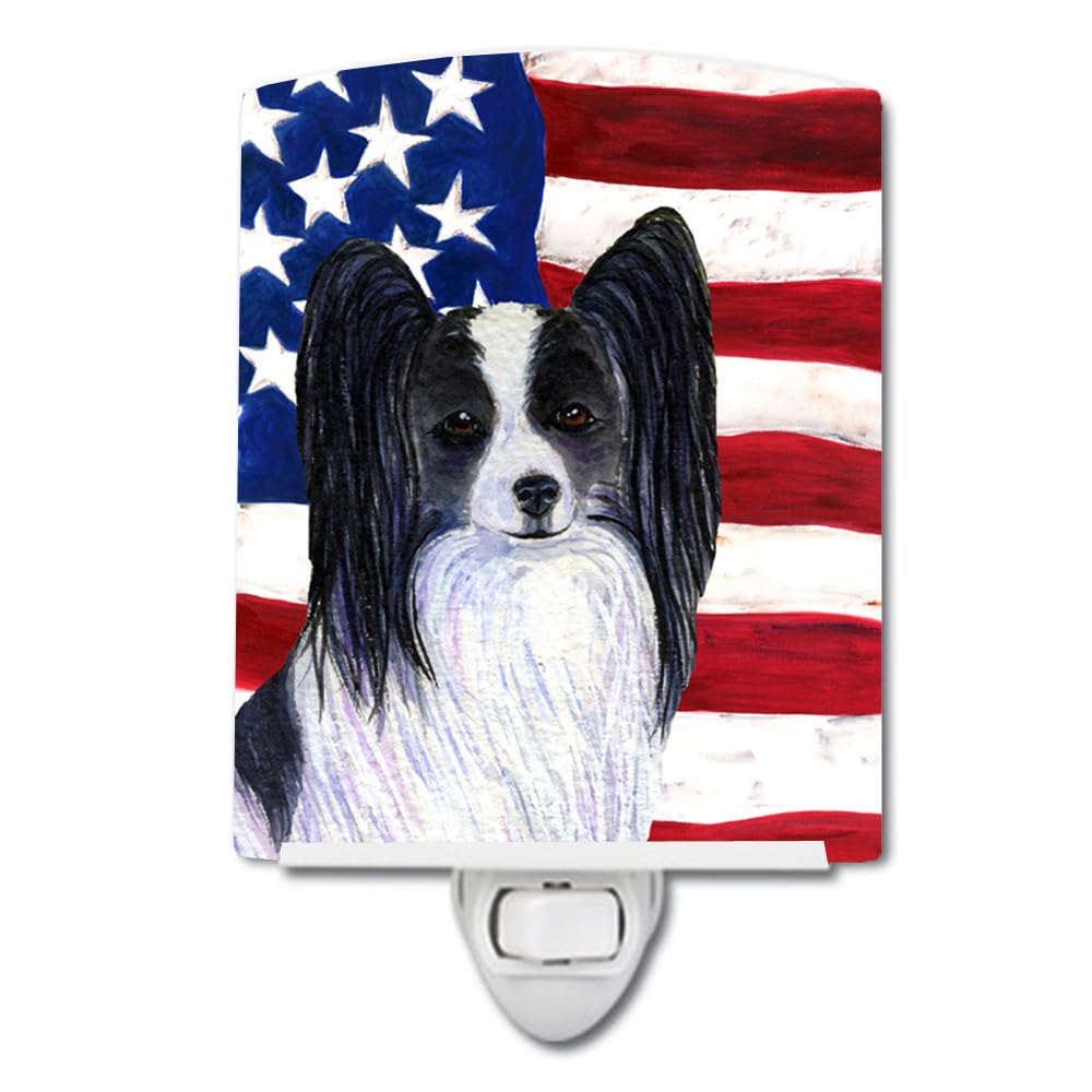 Carolines Treasures Ceramic Night Light, USA American Flag, UL-Certified, 6x4x3 inches, Multicolor, Model SS4032CNL