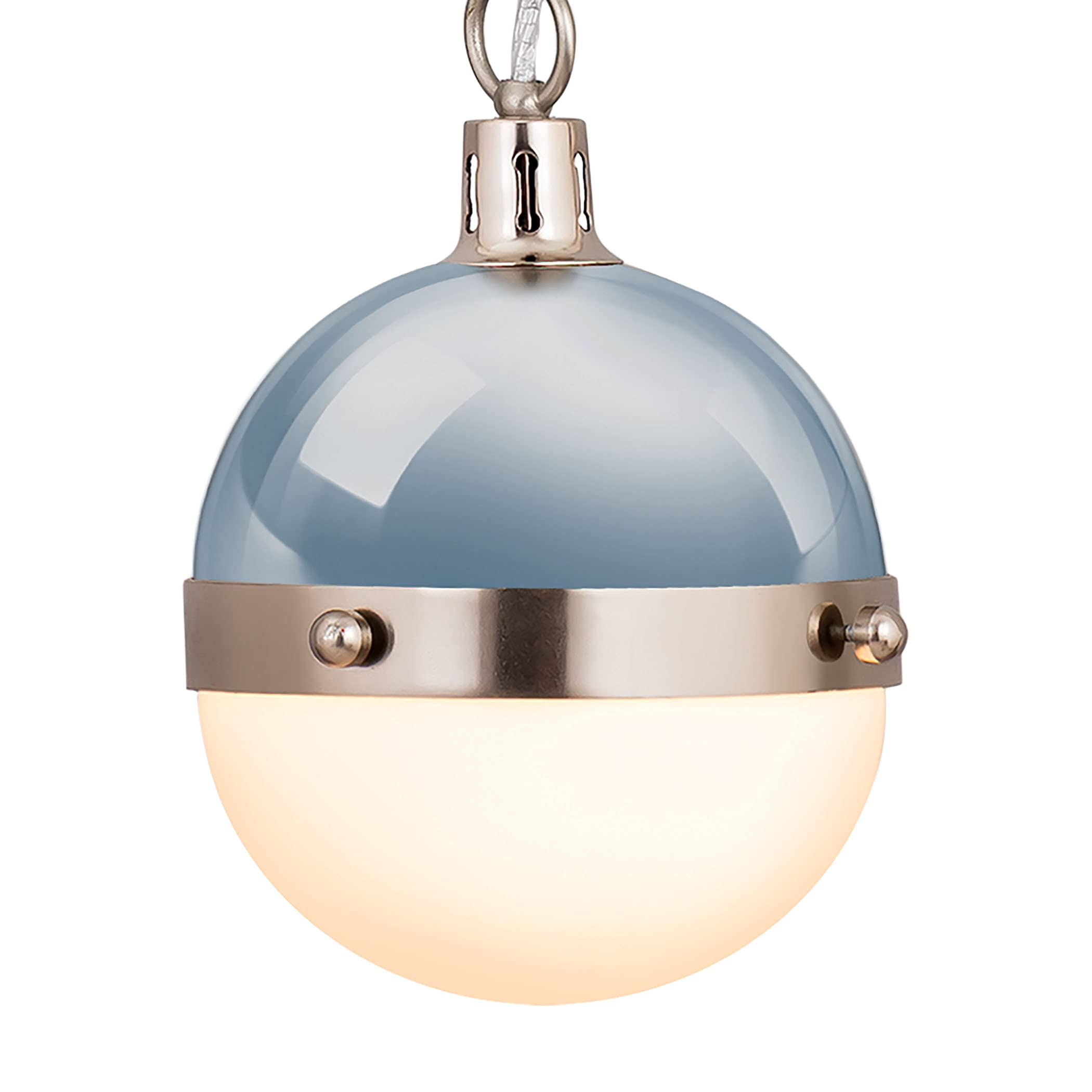 Elk Home Harmelin 1-Light Mini Pendant, Brushed Steel & Pastel Blue, 7W X 7D X