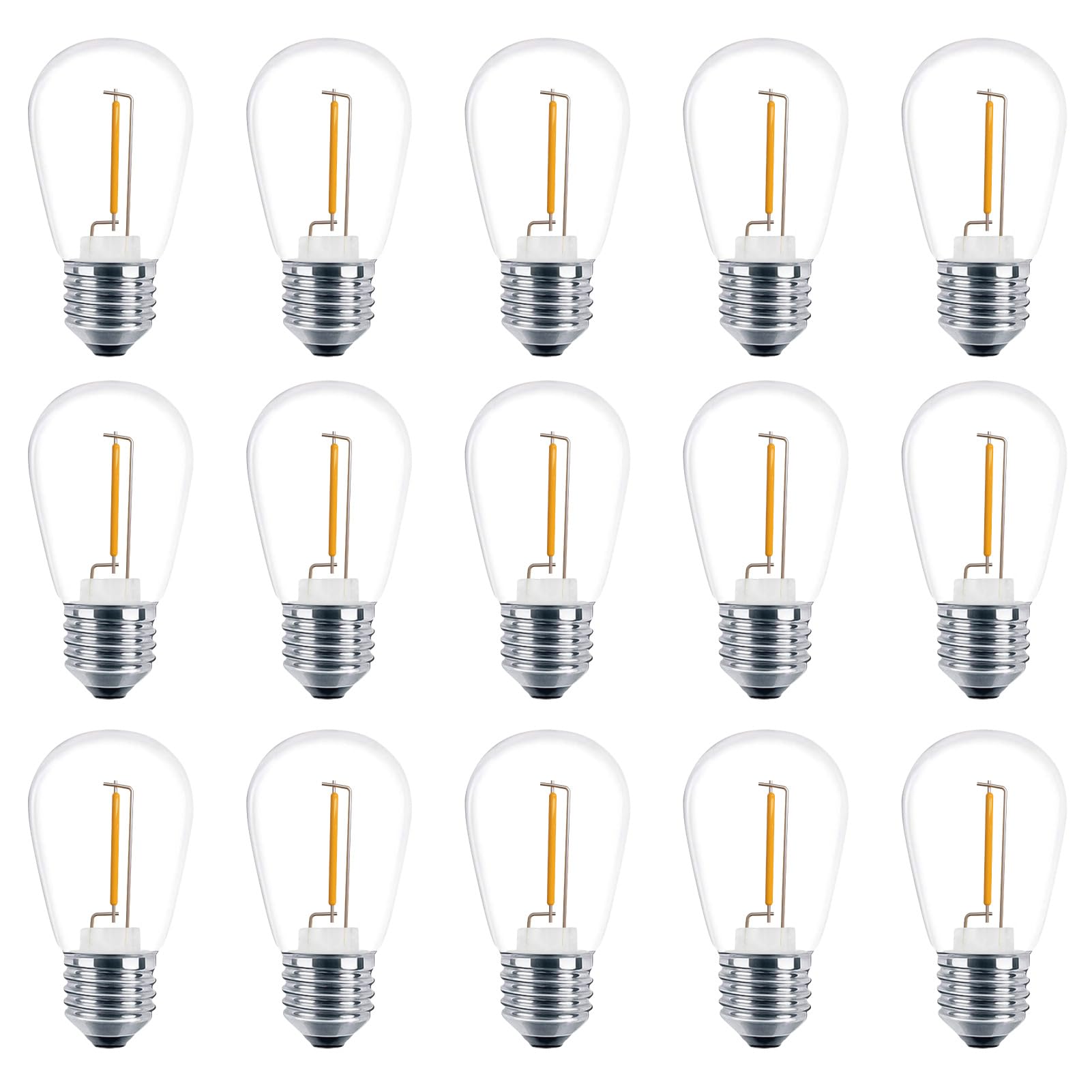 Meconard Shatterproof LED S14 Replacement Light Bulbs,E26 Medium Screw Base, Vintage Edison Bulbs Equivalent to 11 Watt, Fits fo