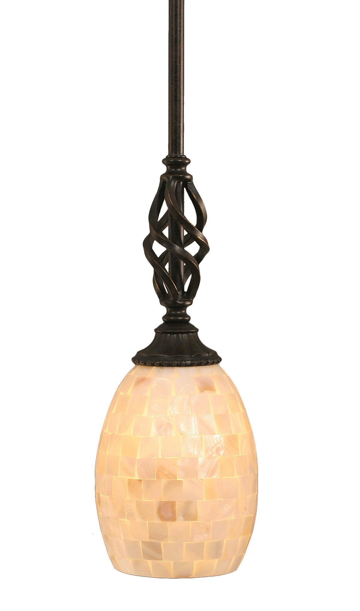 Toltec Lighting 80-DG-406 Eleganté Mini-Pendant Dark Granite Finish with Seashell Glass, 5-Inch