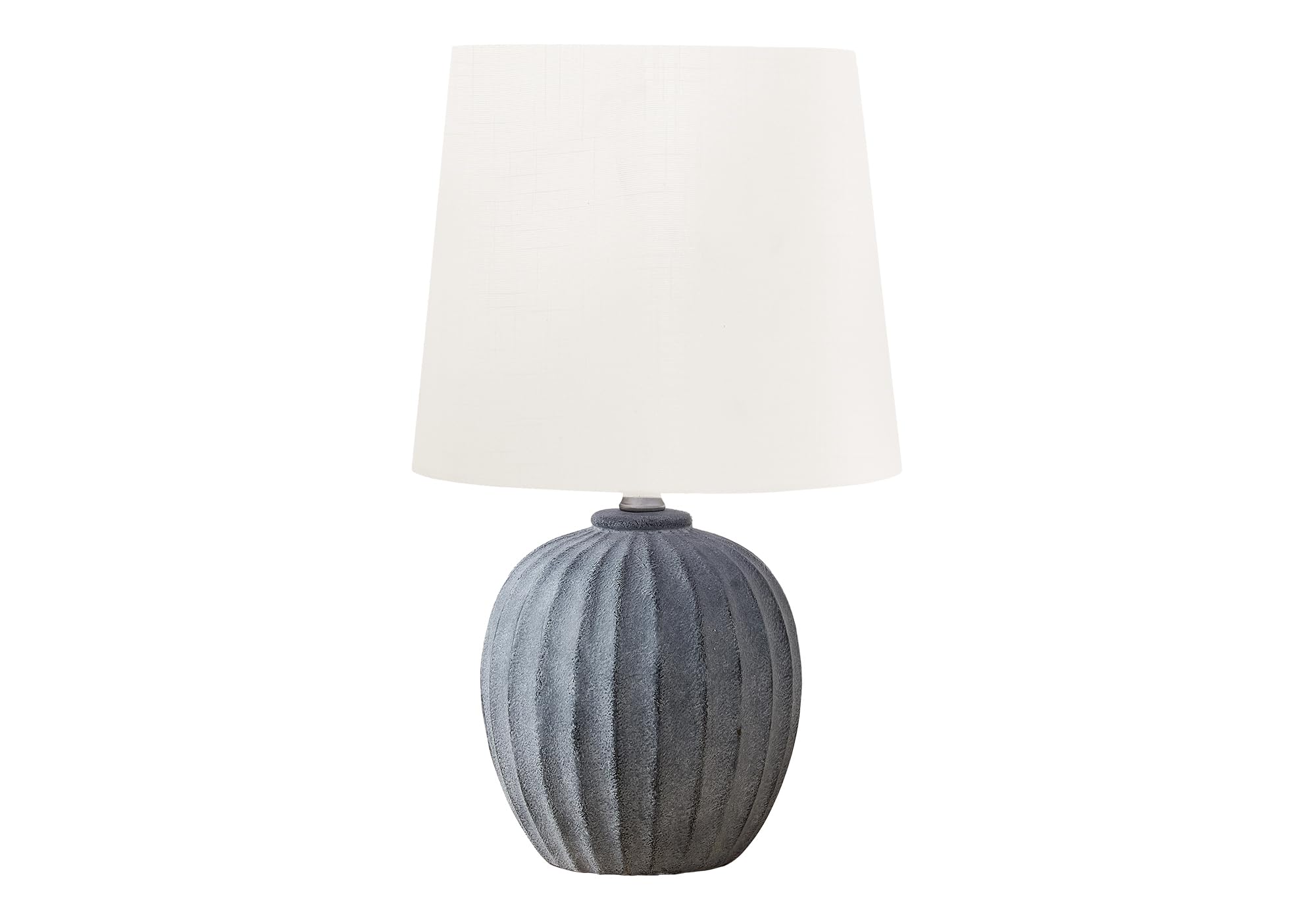 Monarch Specialties Table Lamp, 19in H, Grey Resin, Ivory Shade, Model I 9869