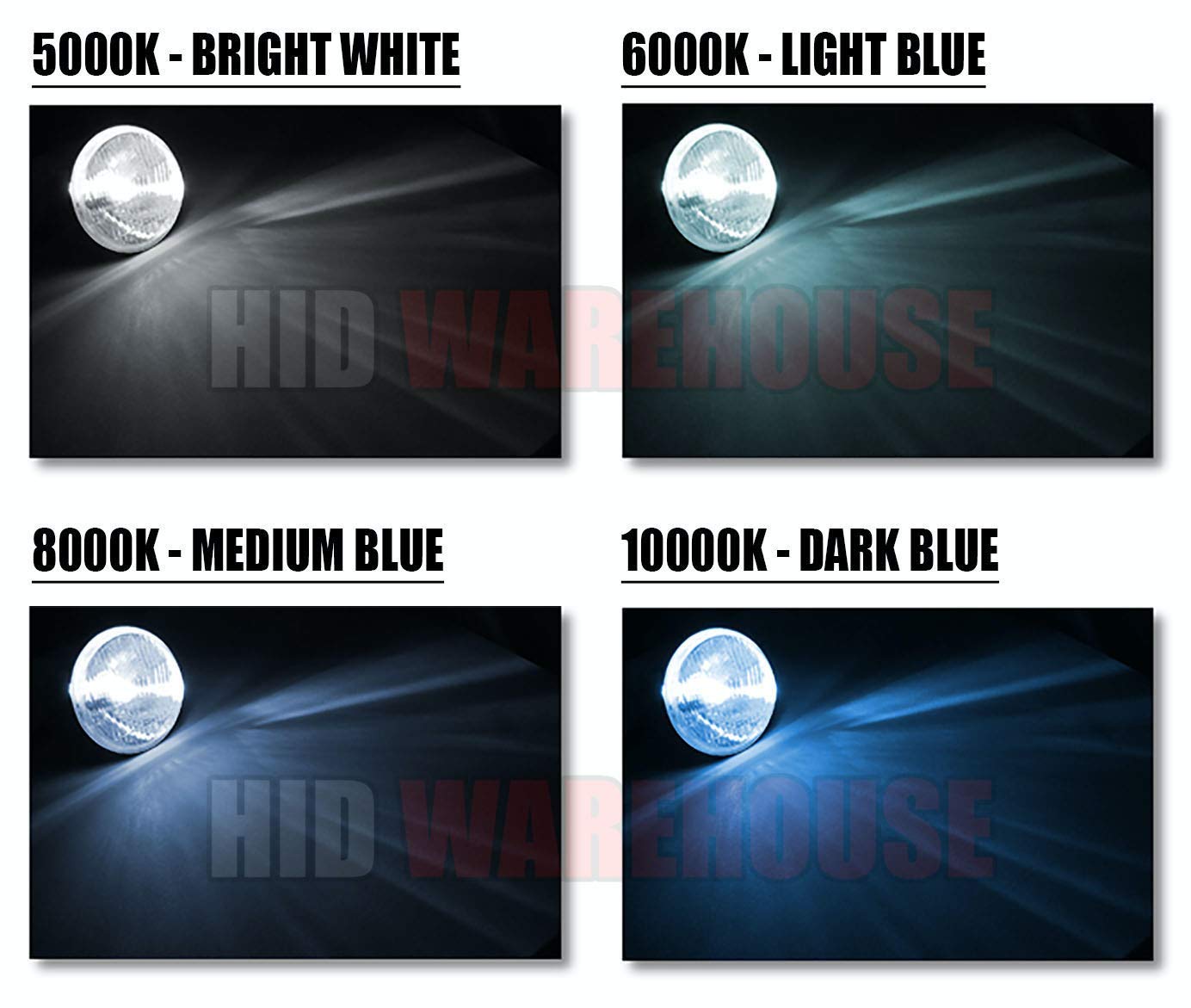 HID-Warehouse HID Xenon Replacement Bulbs - H3 - 8000K Medium Blue - 1 Pair