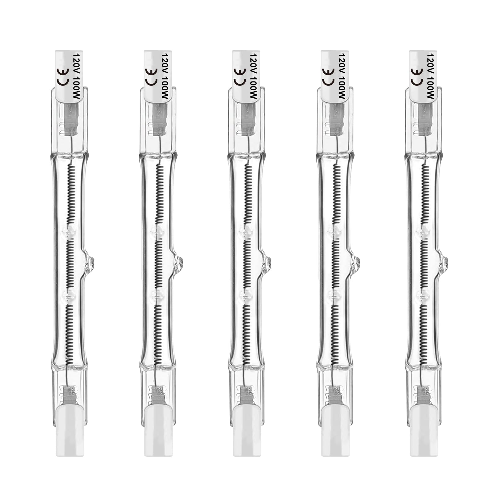 Jaenmsa R7S Halogen Light Bulbs 100W 120V, J78Mm Type T3 Bulbs 100 Watt, 3 Inch Halogen Double End Bulbs For Work/Security/Lands