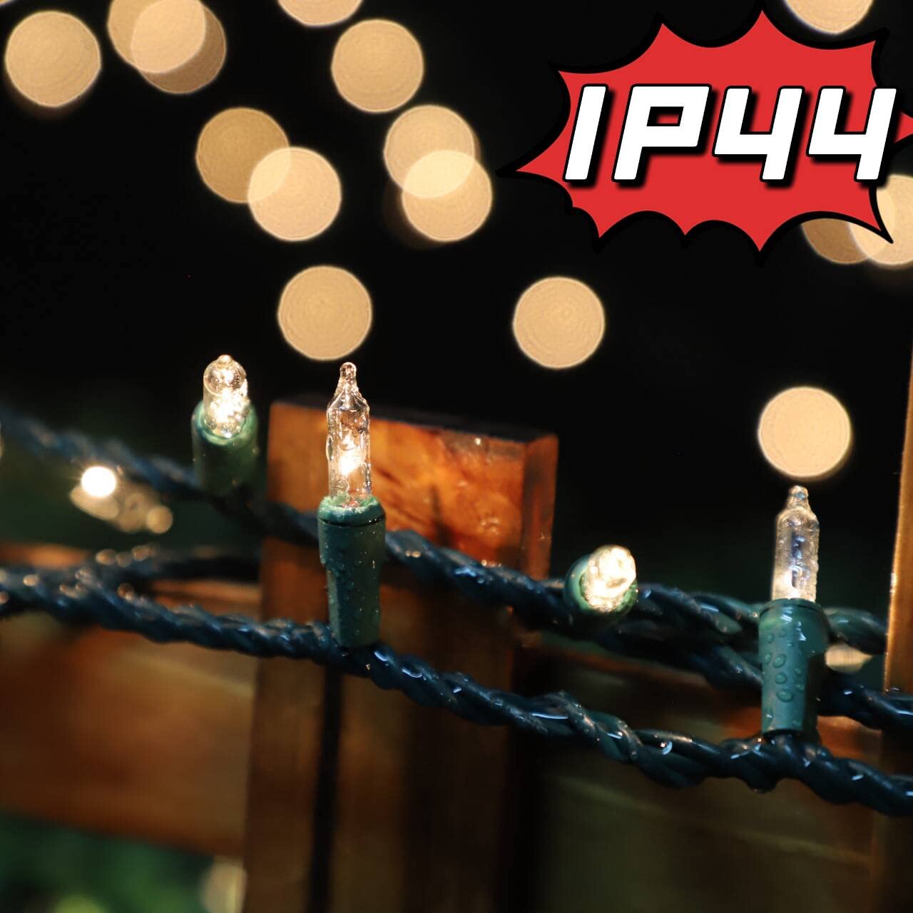 Lamphome Super-Bright Extendable Warm White Christmas Lights Decoration 100Lights 19.6Ft Ul Certified Mini Bulb String Lights Set For Outdoor Christmas Tree Garden Holiday Party Patio Wedding Decor