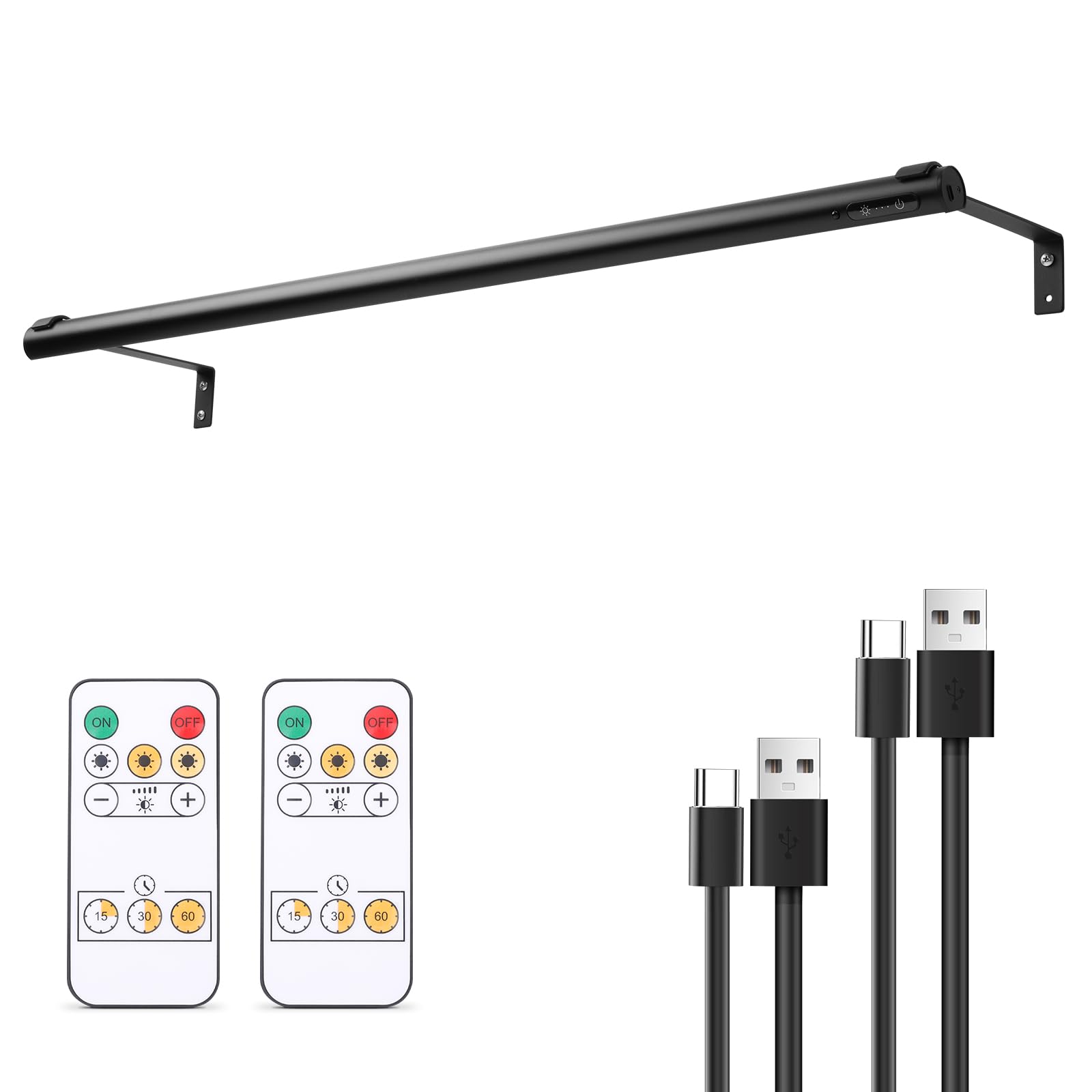 Eayoyae Battery Operated Wireless Picture Light,Rechargeable/Plugged In 31.5Inch Painting Display Light,Remote Control Wall Ligh