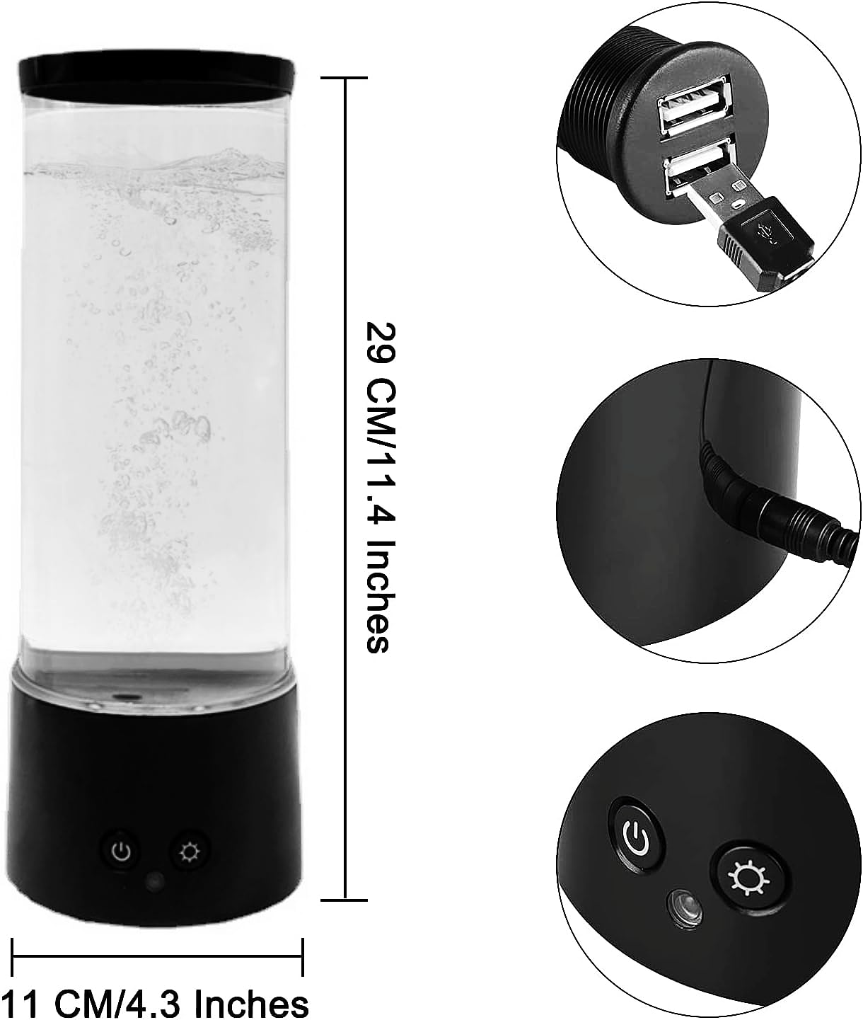 LEHAHA Jellyfish Lamp 16 Color Changing Mood Light with Remote Control, USB/Battery, for Home Office Decor, Model 6602