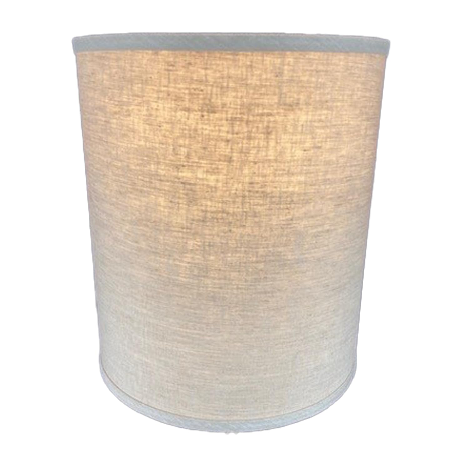 FenchelShades.com Fabric Drum Lampshade 12" Top x 12" Bottom x 14" H, Designer Linen Oatmeal, Model 12-12-14-WBR-P