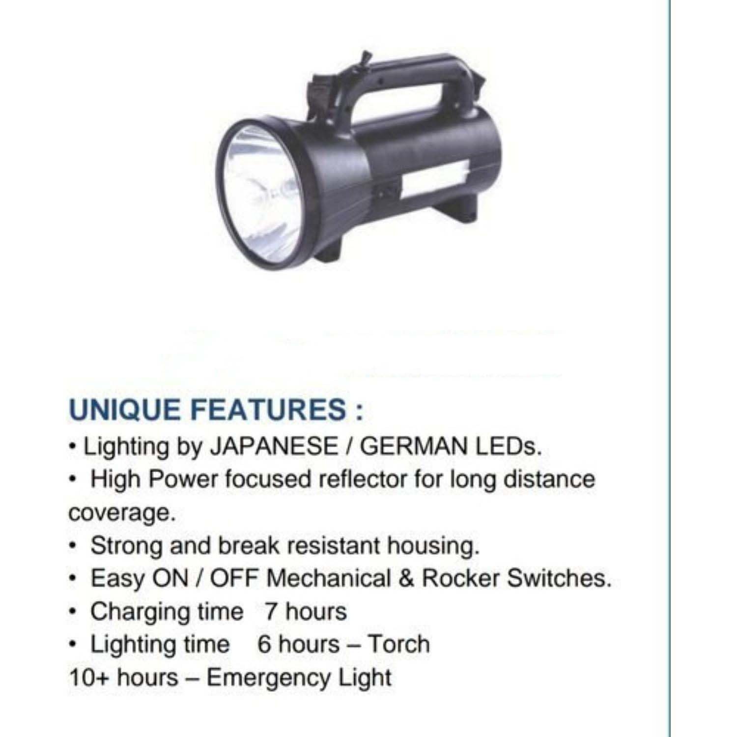 Andslite Tejas Shakti 2 KM Long Range/ 12 Hours Battery Backup Lithium Light Weight Torch Light