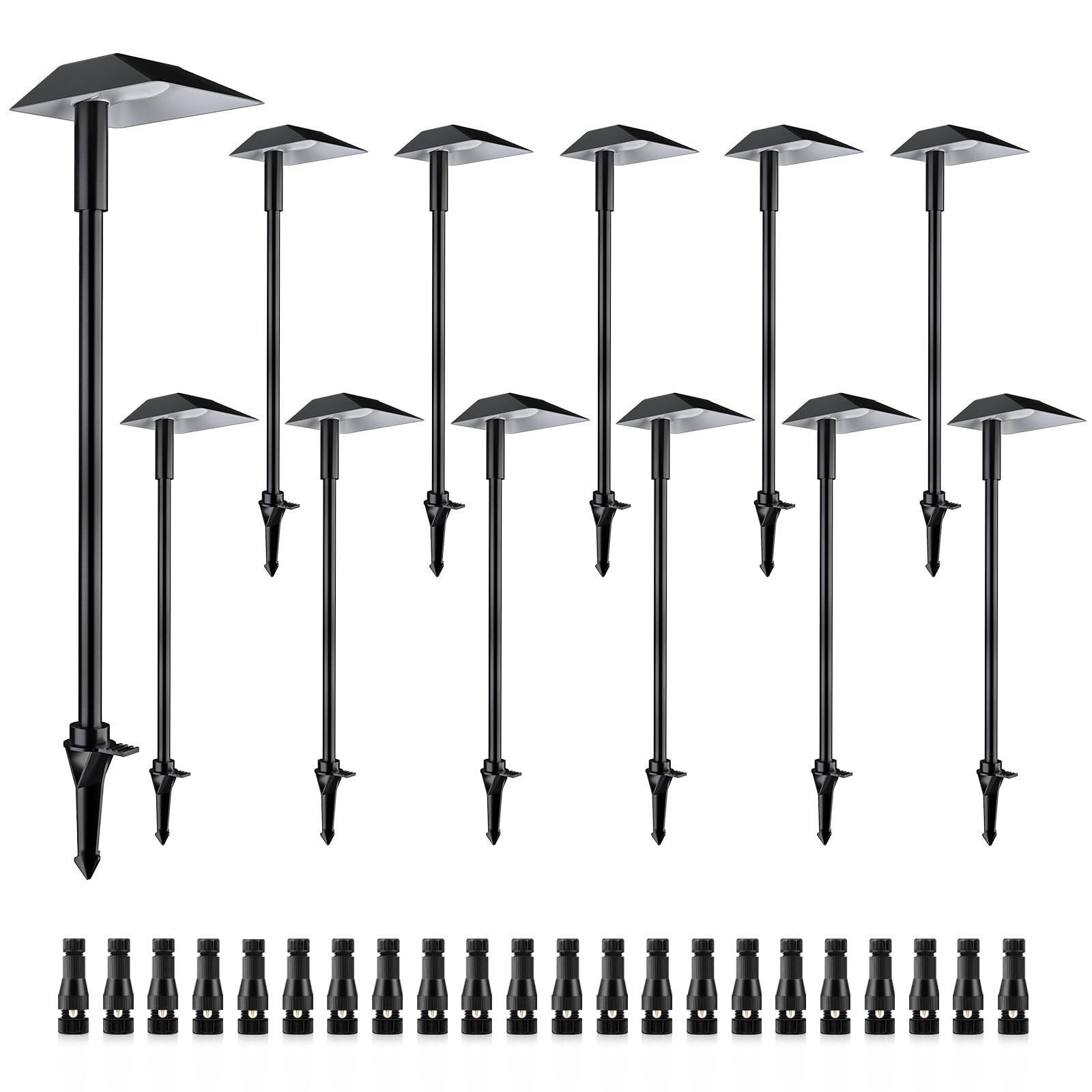 Doreio 5W Low Voltage Warm White Landscape Pathway Lights, 12 Pack, Ip66 Waterproof