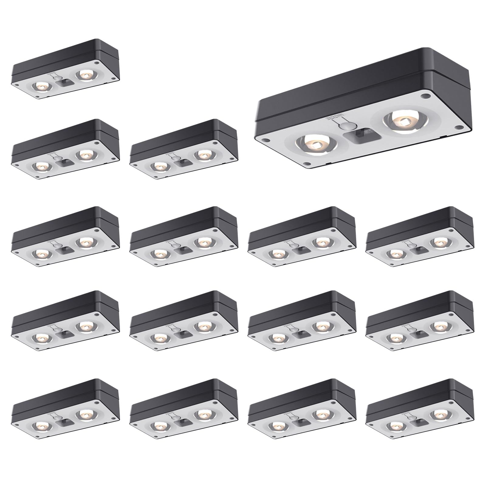 JOFIOS Solar Fence Lights 16 Pack, 50 Lumens RGB Color Glow, Waterproof, Black, Model WL15